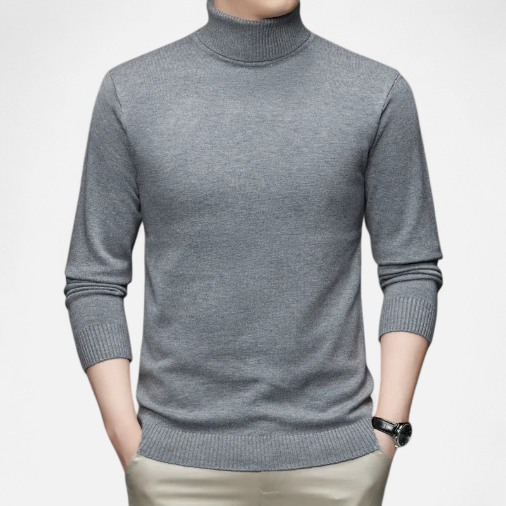 Loranziomode | Pull Homme Col Haut Maille Classique