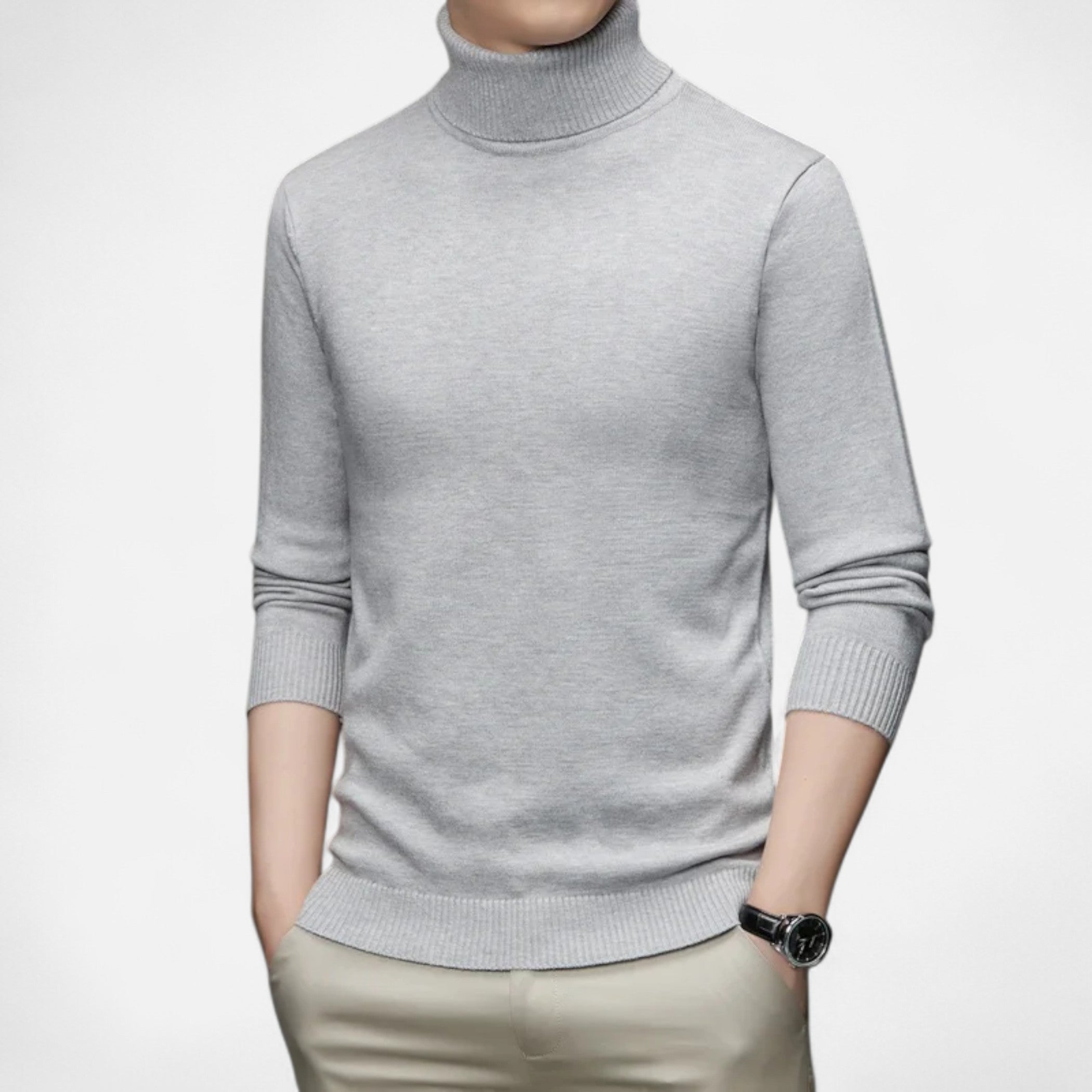 Loranziomode | Pull Homme Col Haut Maille Classique