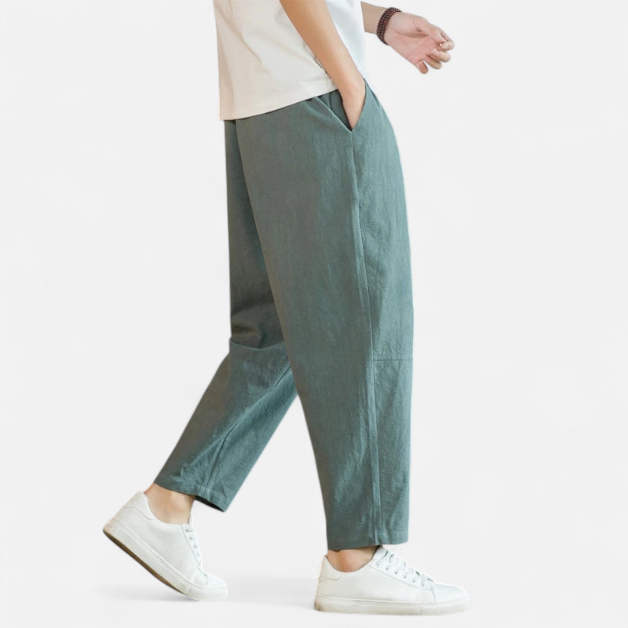 Loranziomode | Pantalon Homme Coton Droit Décontracté