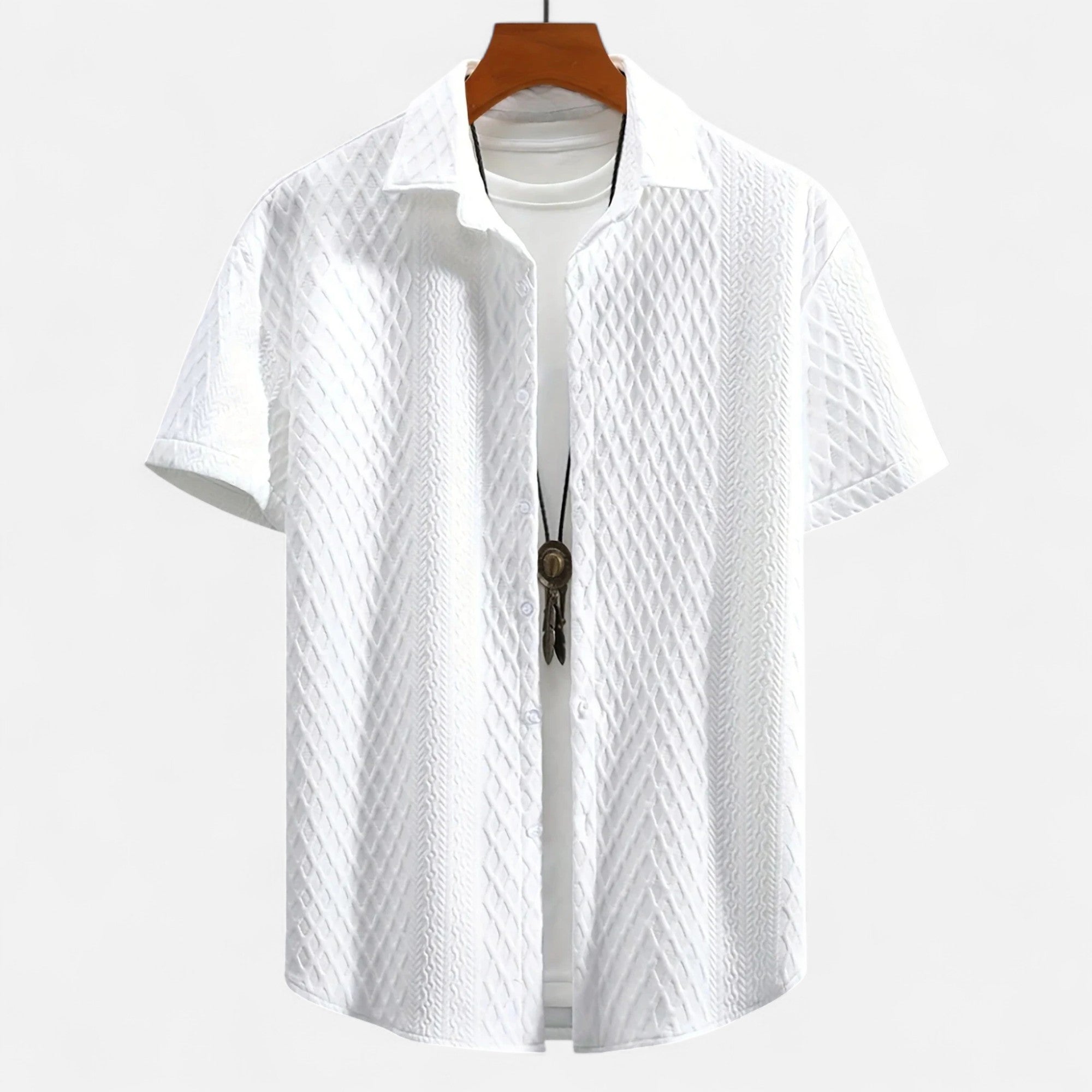 Loranziomode | Chemise Homme Jacquard Décontractée Vintage