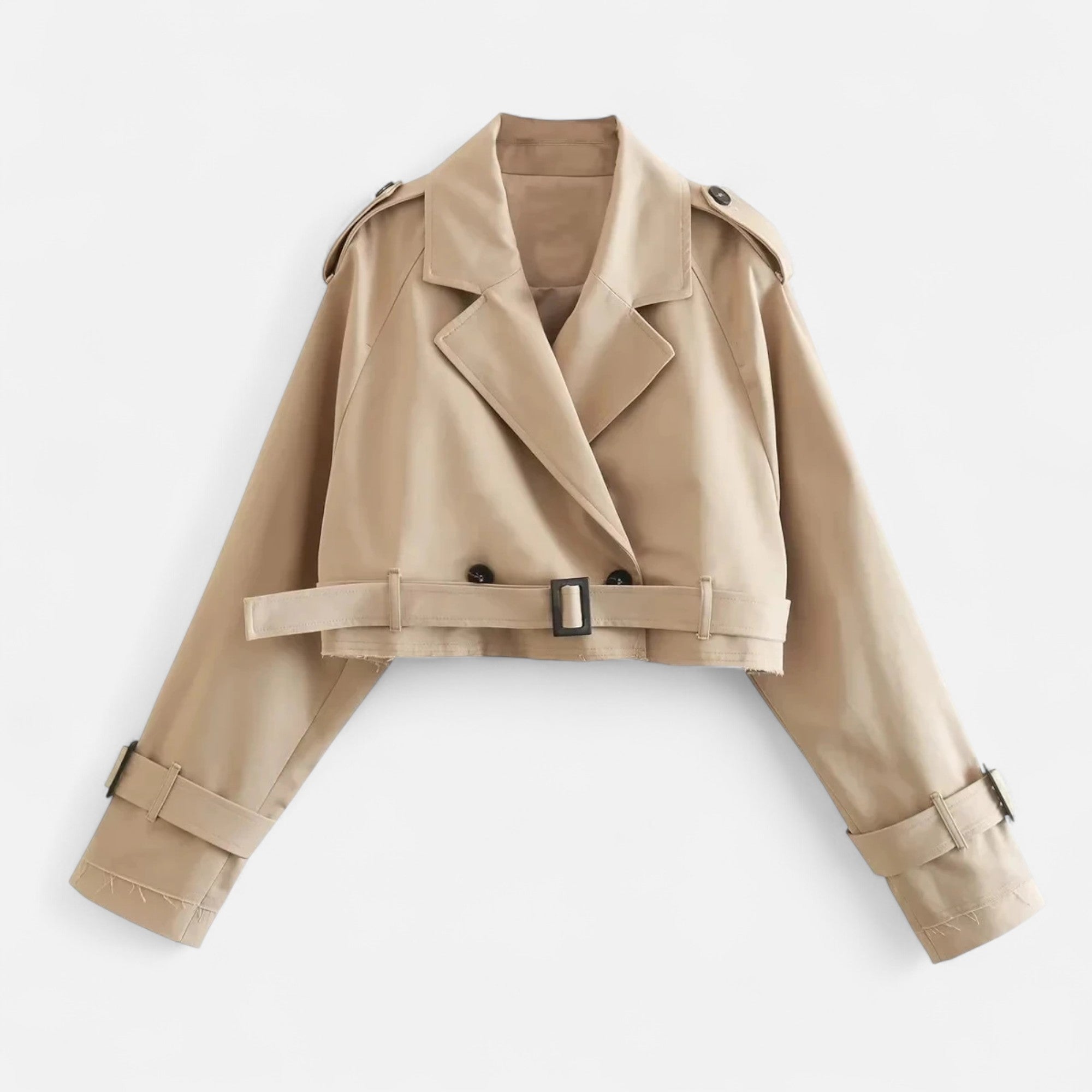 Loranziomode | Trench Court Femme Ceinturé Élégant