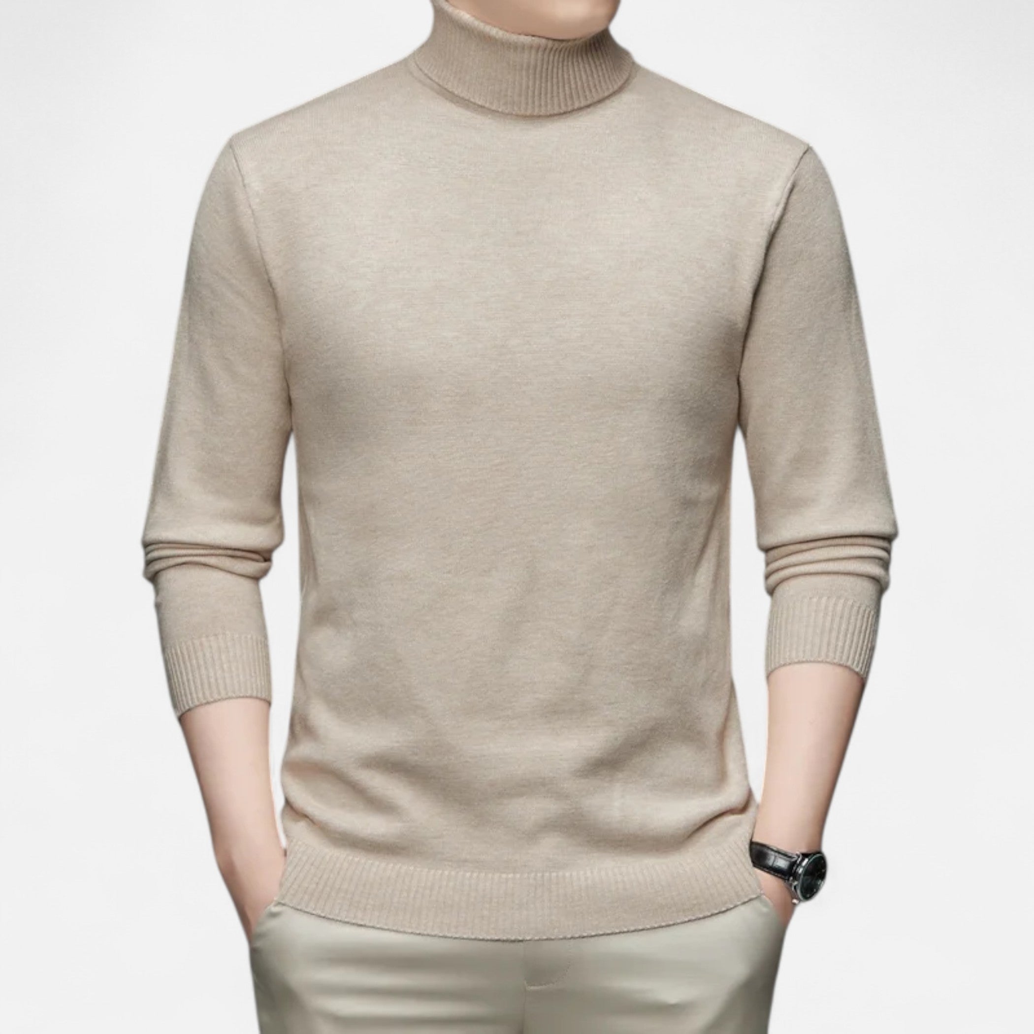 Loranziomode | Pull Homme Col Haut Maille Classique