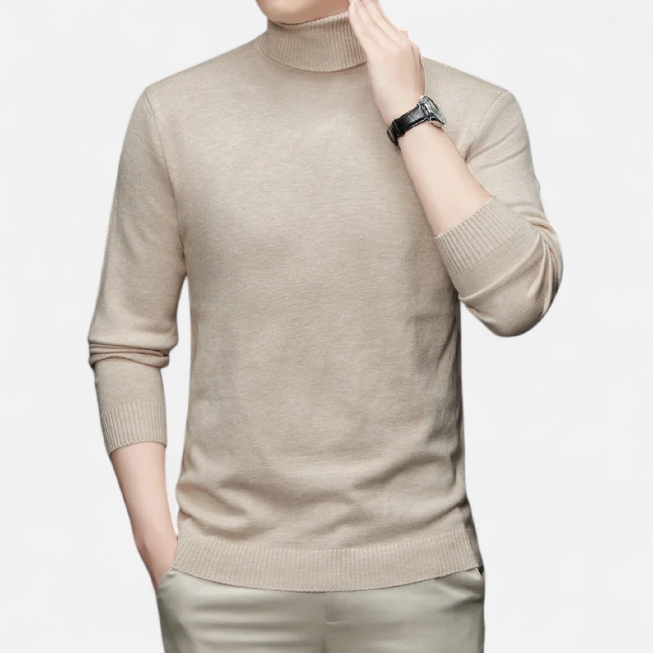 Loranziomode | Pull Homme Col Haut Maille Classique