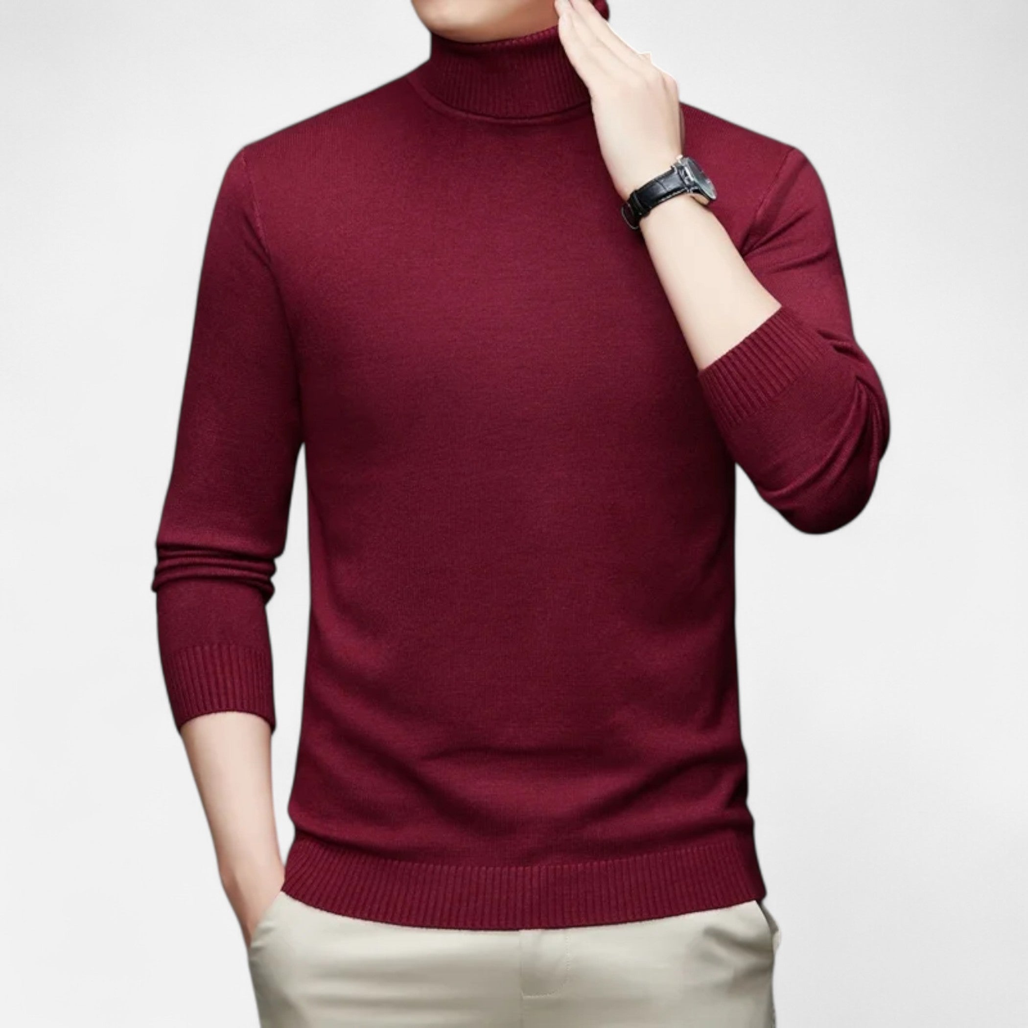 Loranziomode | Pull Homme Col Haut Maille Classique