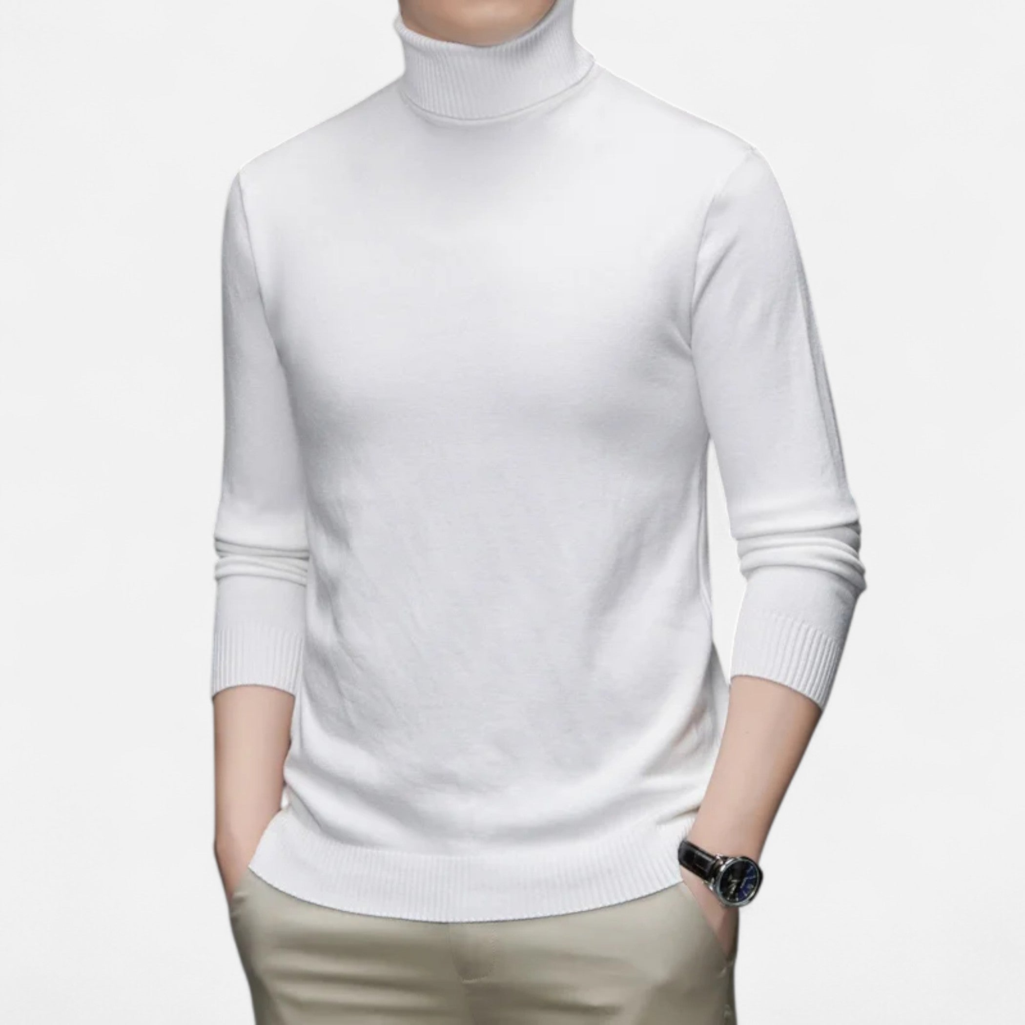 Loranziomode | Pull Homme Col Haut Maille Classique