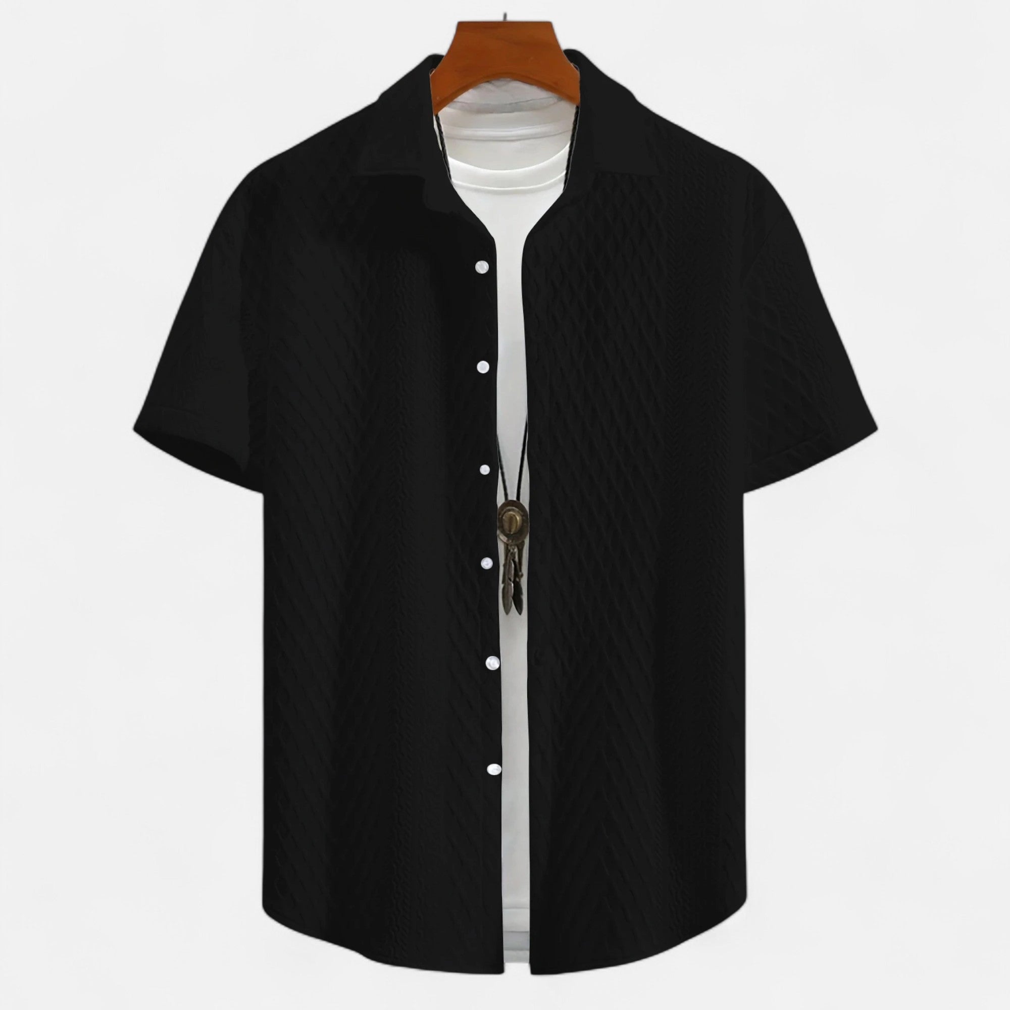 Loranziomode | Chemise Homme Jacquard Décontractée Vintage