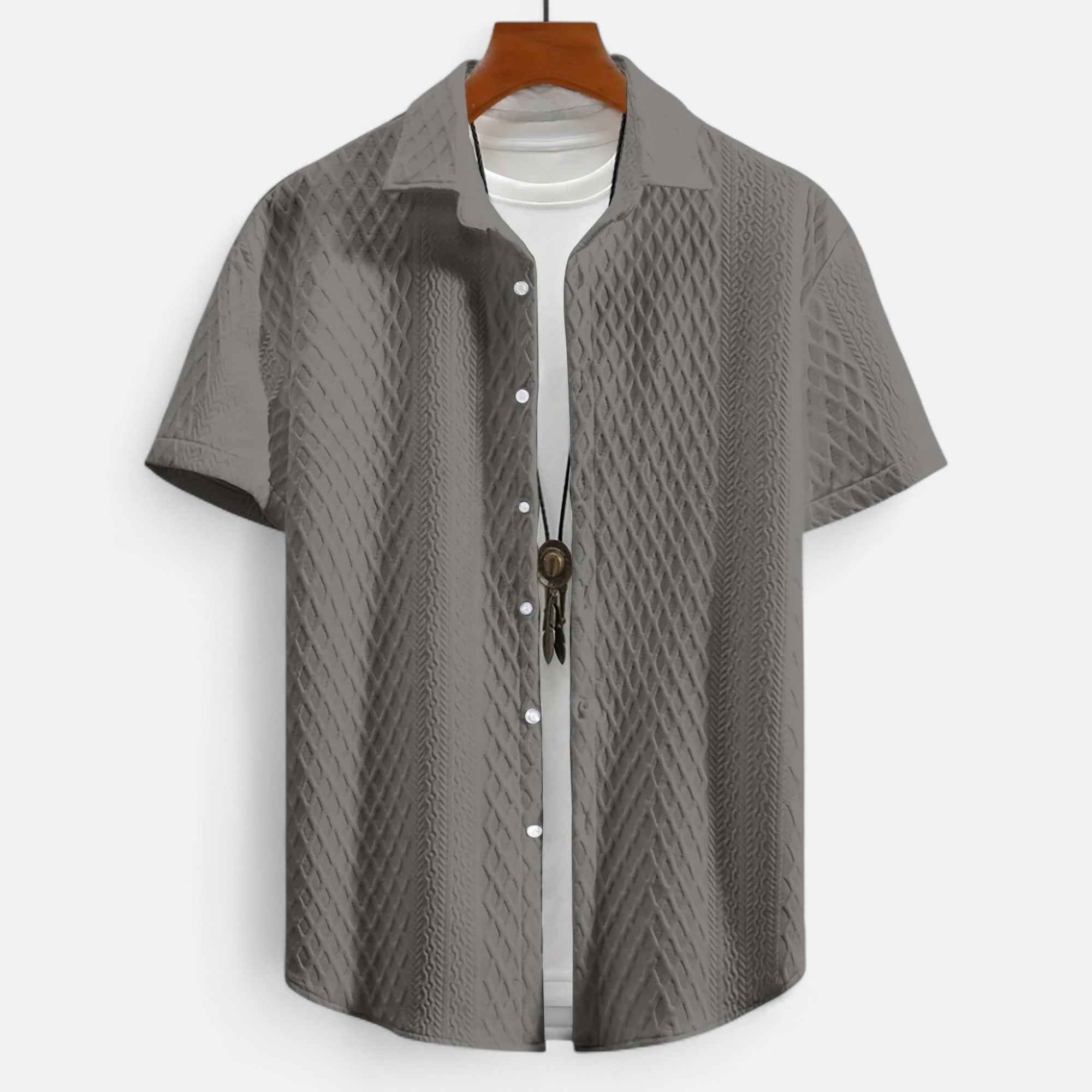 Loranziomode | Chemise Homme Jacquard Décontractée Vintage