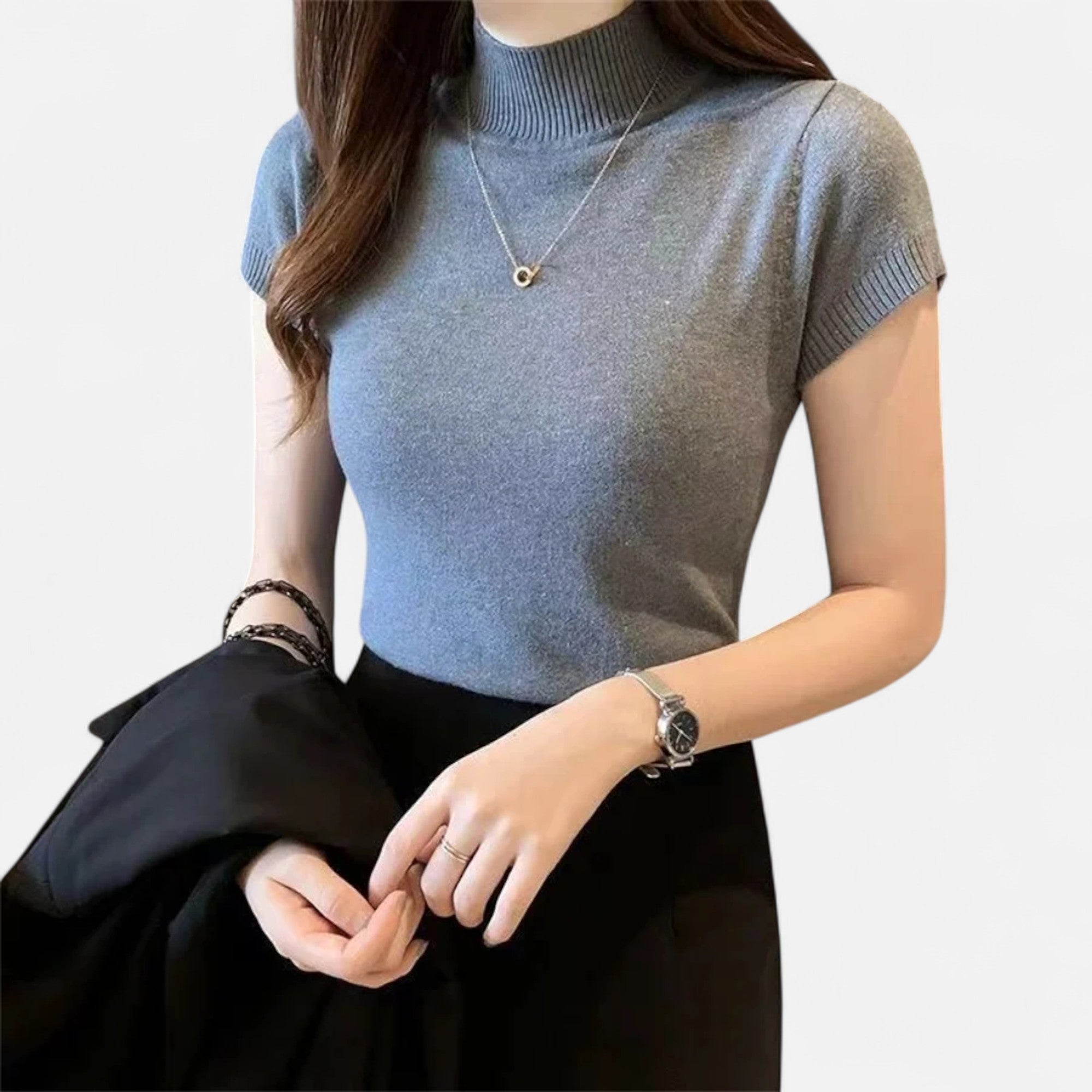 Loranziomode | Blouse Femme Col Montant Tricotée