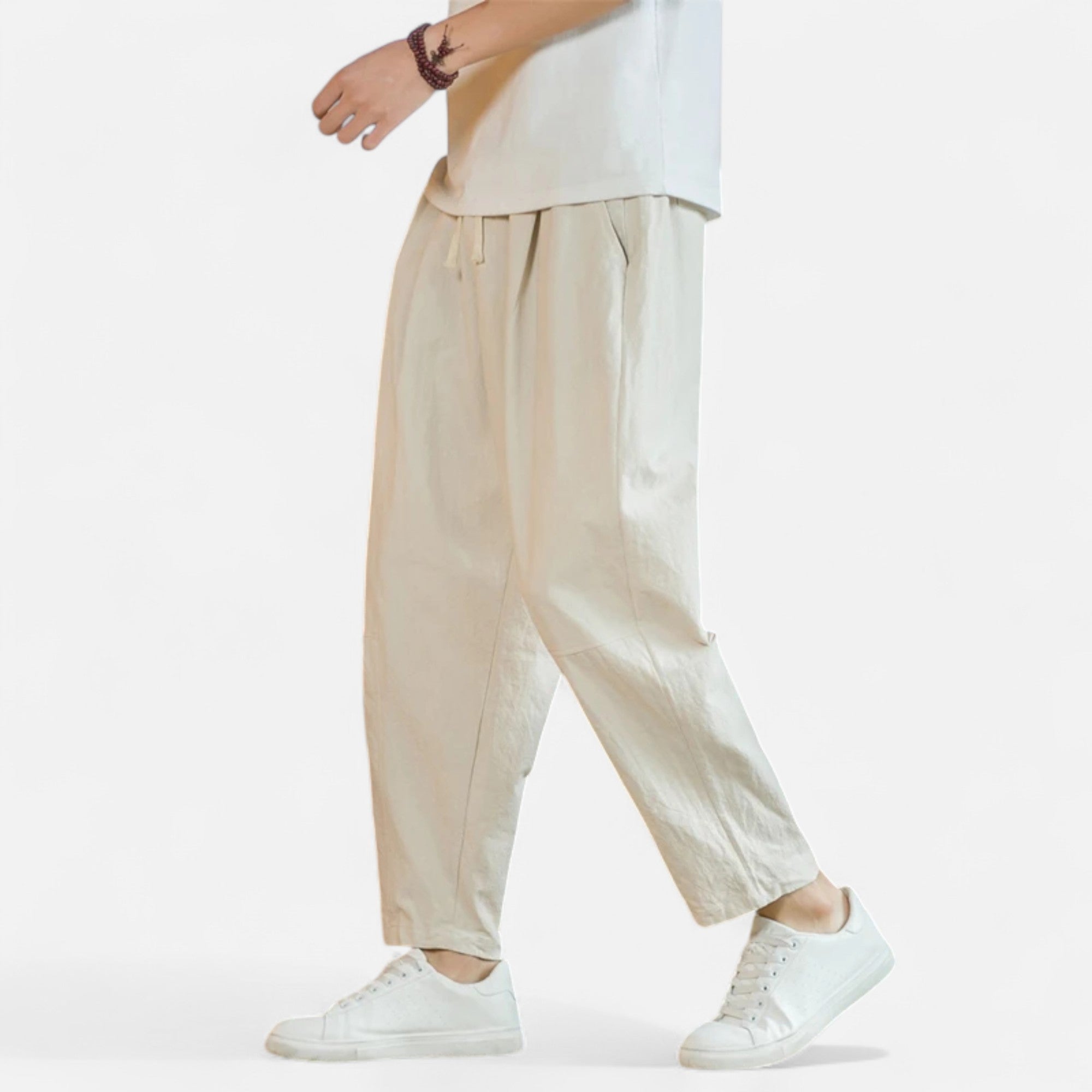 Loranziomode | Pantalon Homme Coton Droit Décontracté