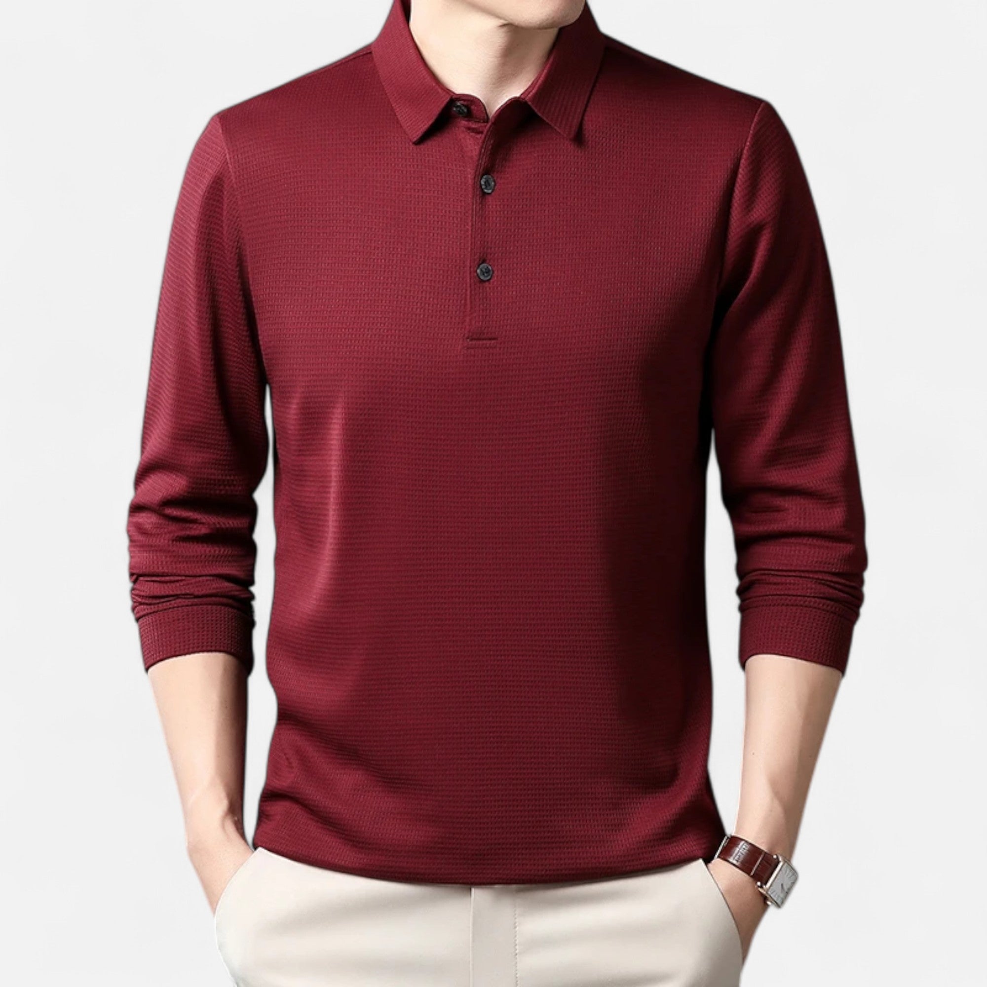 Loranziomode | Polo Homme Manches Longues Business Casual