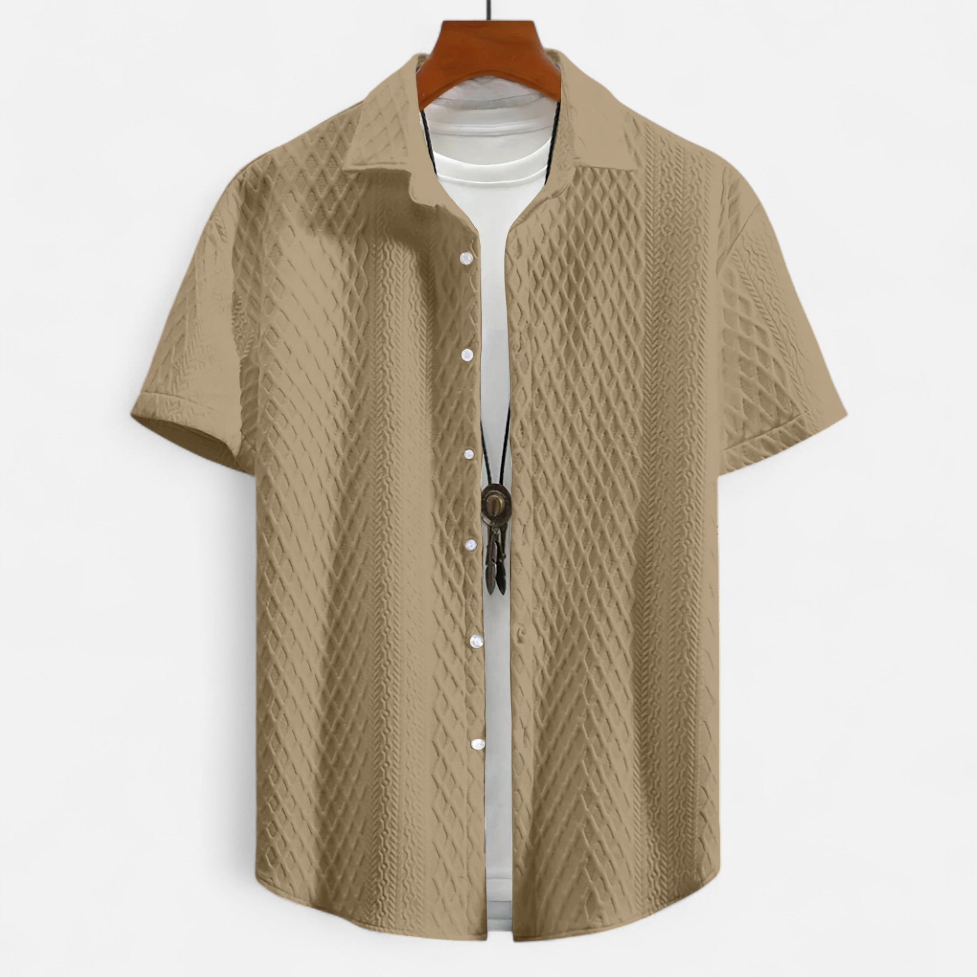Loranziomode | Chemise Homme Jacquard Décontractée Vintage