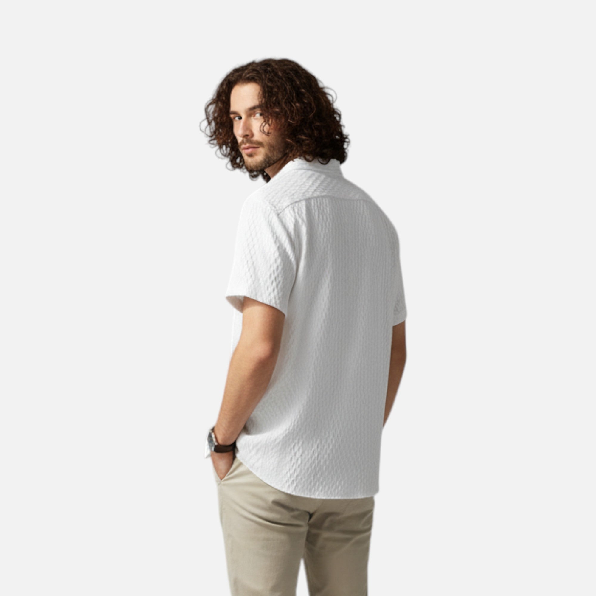 Loranziomode | Chemise Homme Jacquard Décontractée Vintage