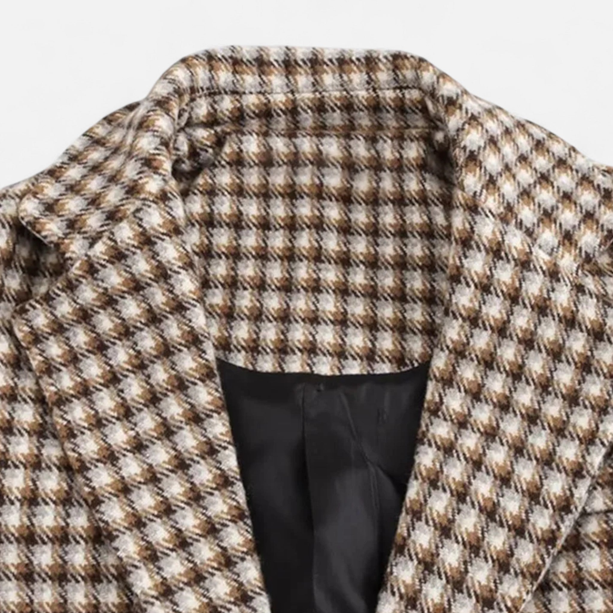 Loranziomode | Manteau Long Femme – Carreaux Vintage Élégants