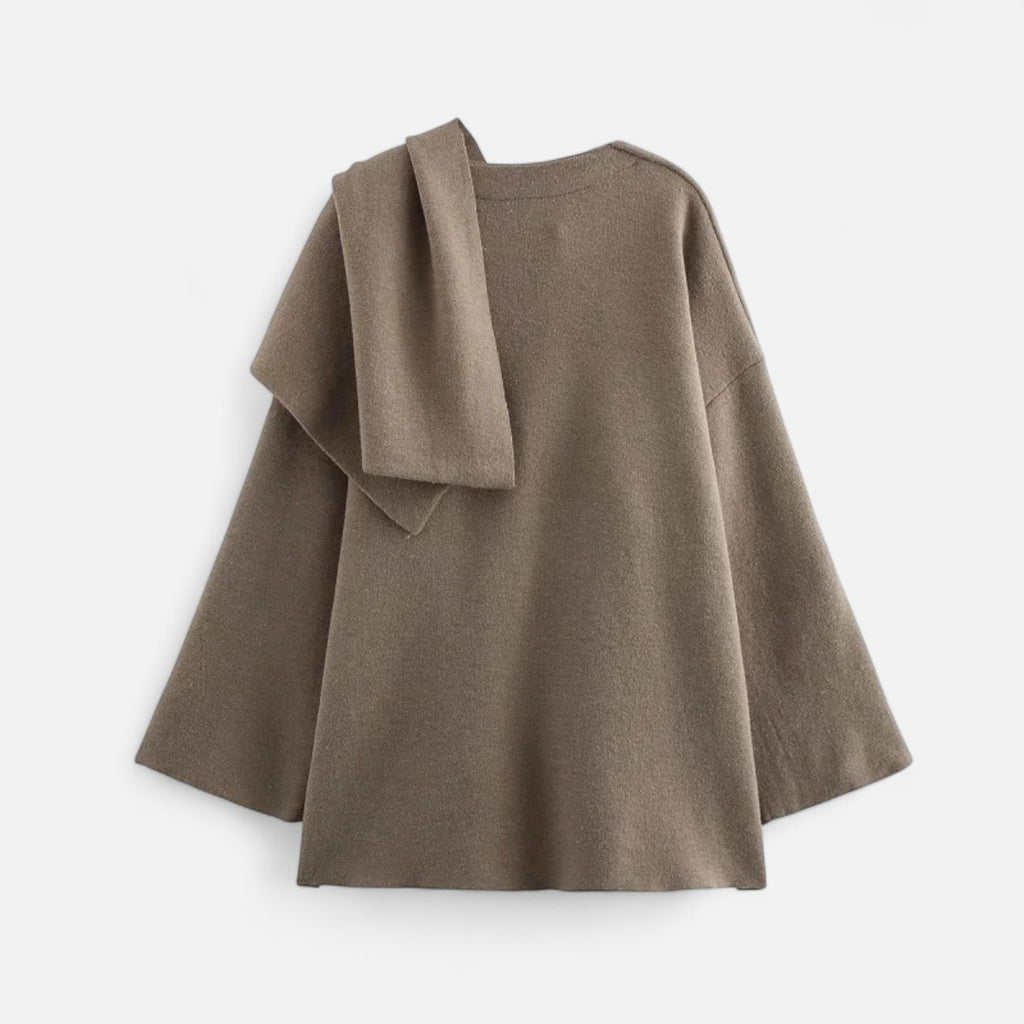Loranziomode | Pull Manteau Femme Asymétrique Élégant