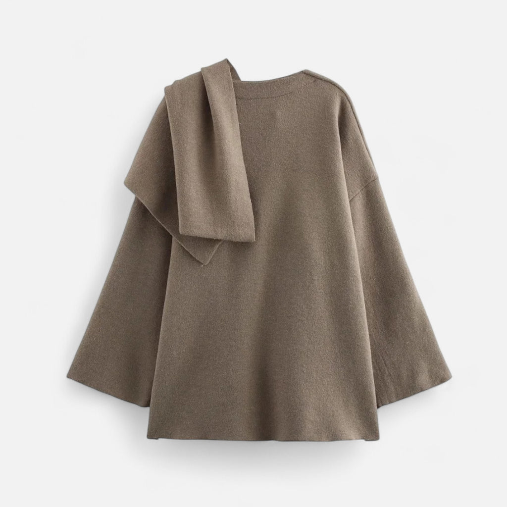 Loranziomode | Pull Manteau Femme Asymétrique Élégant
