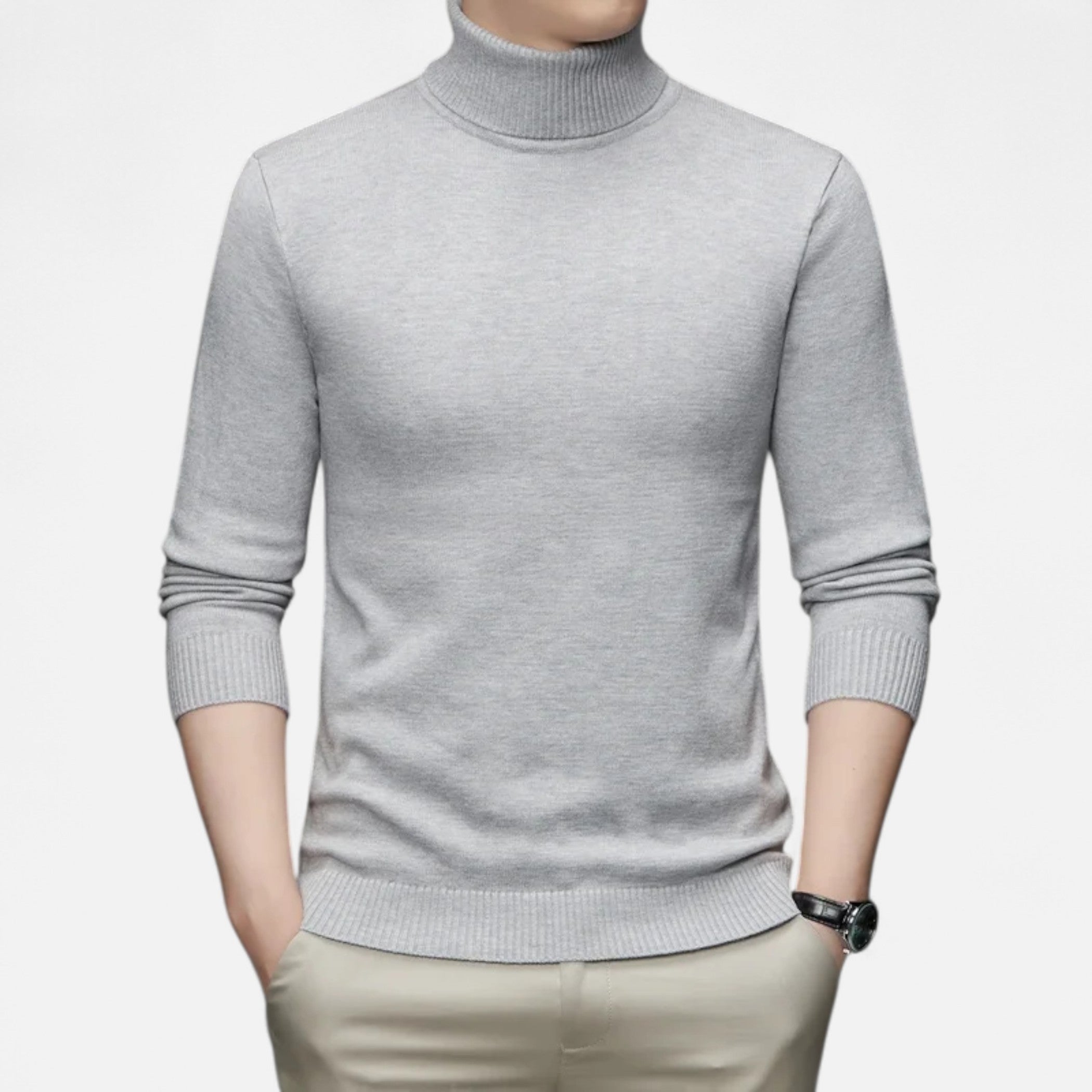 Loranziomode | Pull Homme Col Haut Maille Classique