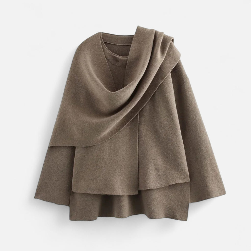 Loranziomode | Pull Manteau Femme Asymétrique Élégant