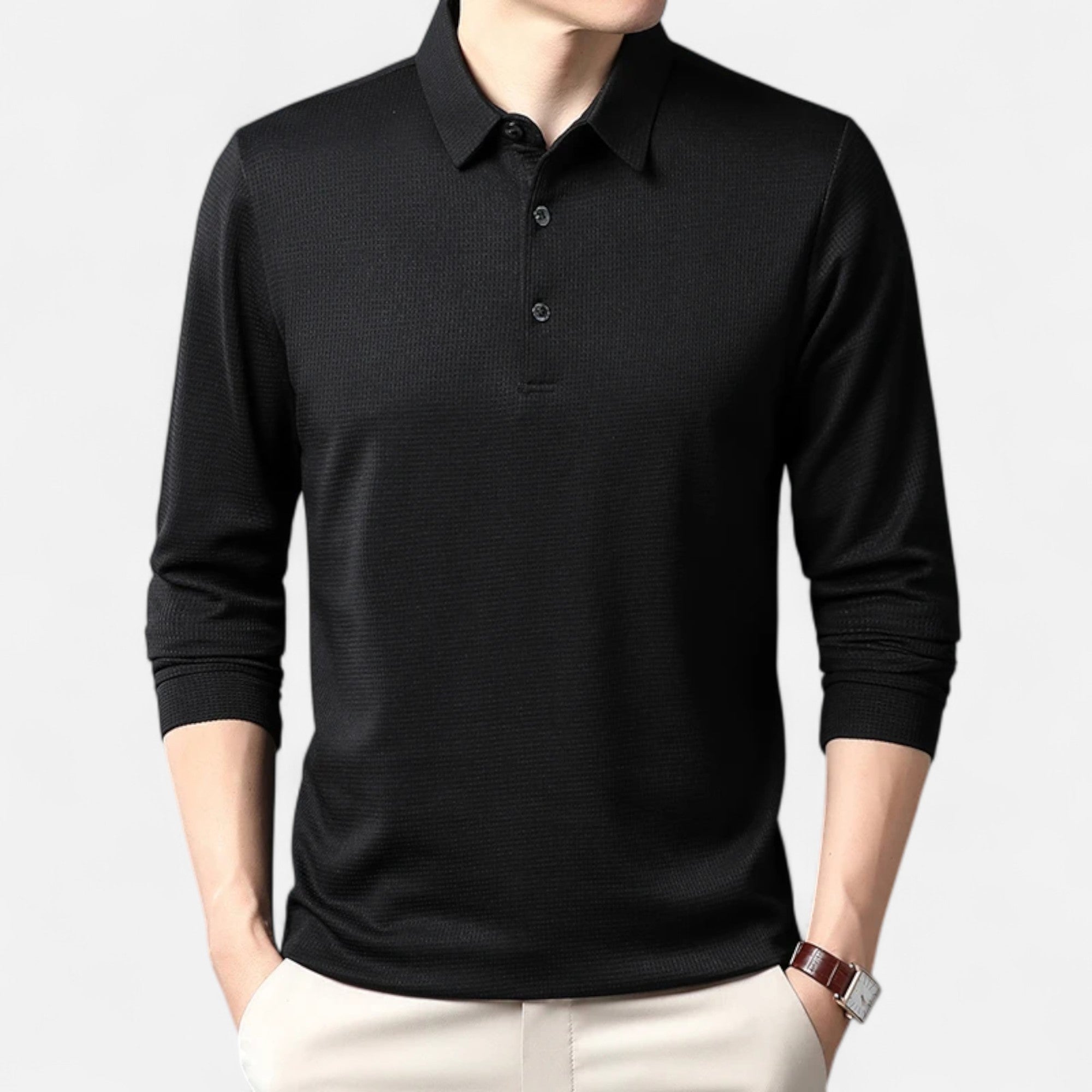 Loranziomode | Polo Homme Manches Longues Business Casual