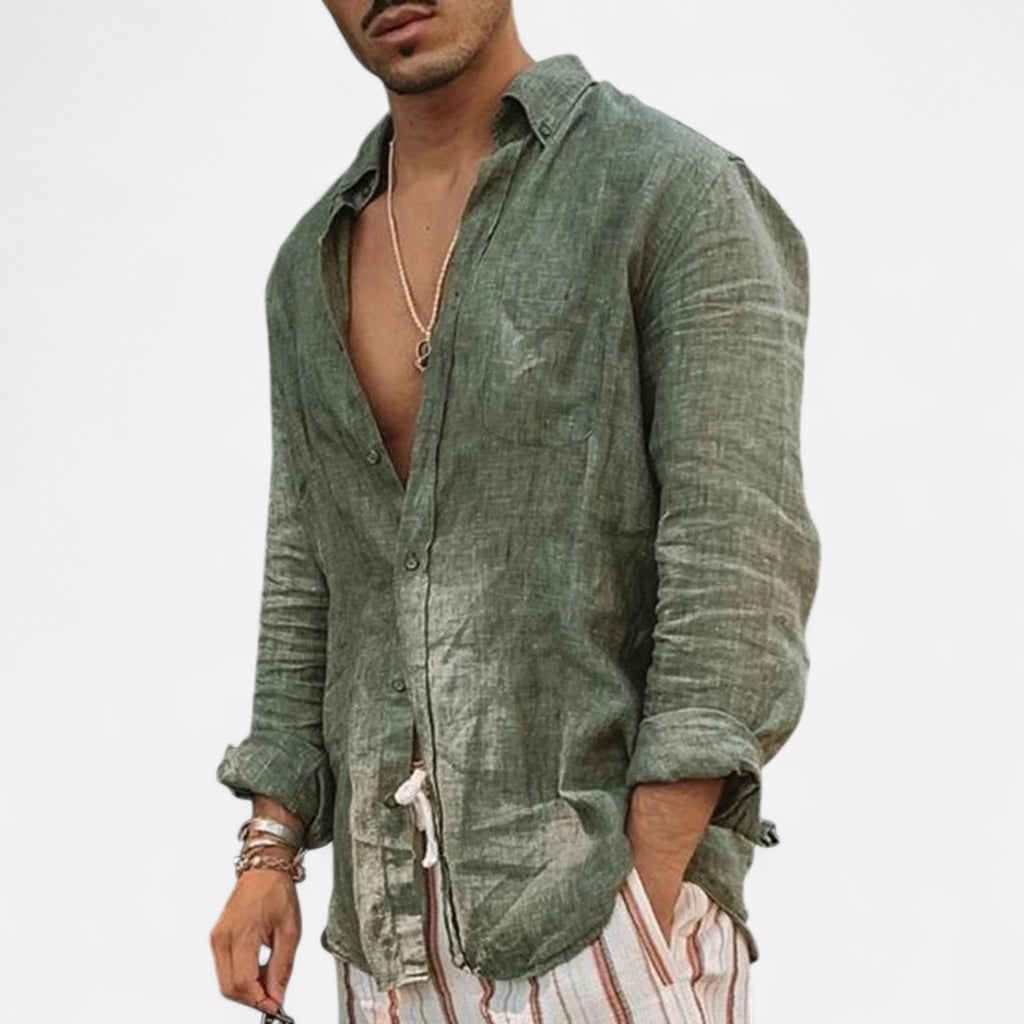 Loranziomode | Chemise Homme Col Revers Élégance Décontractée