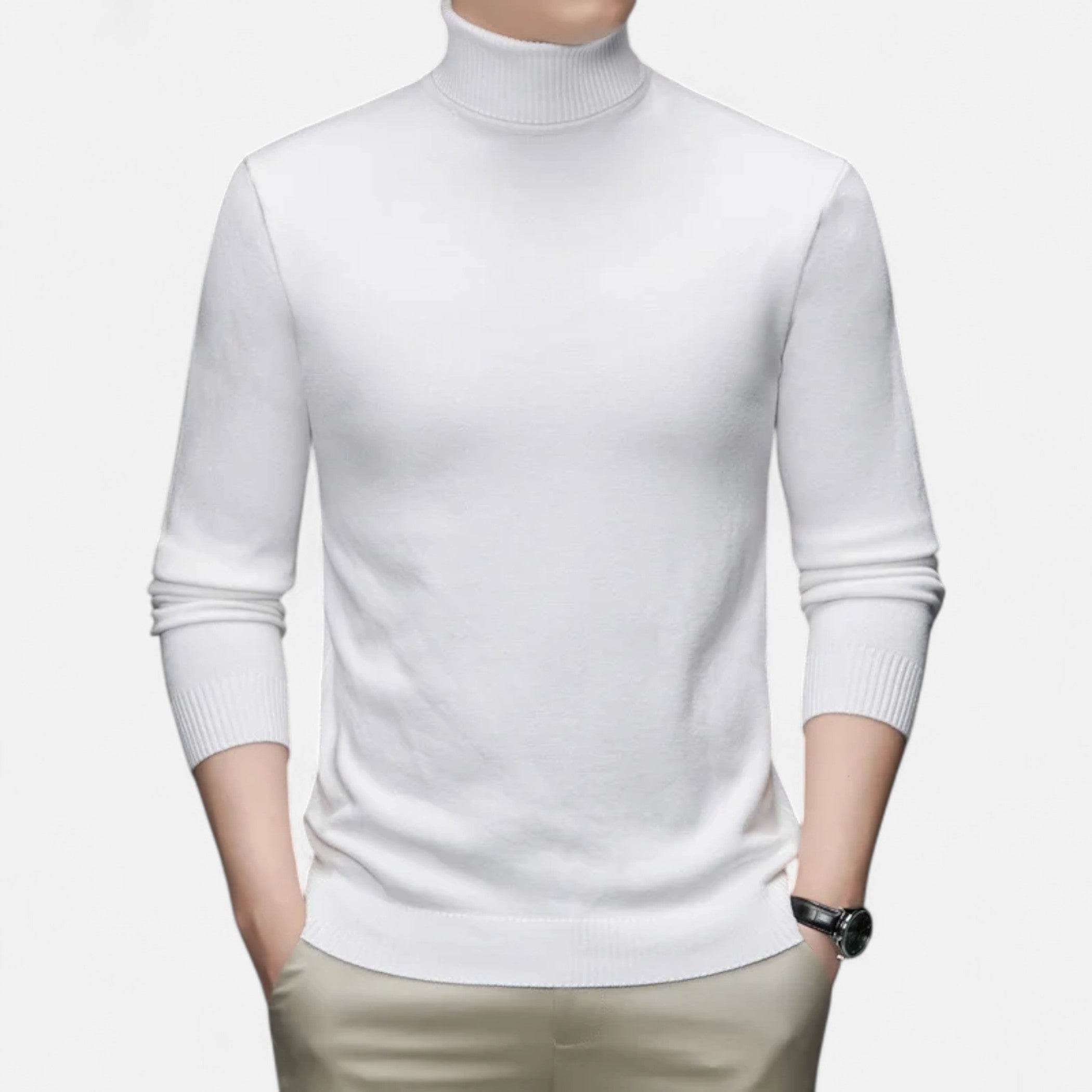 Loranziomode | Pull Homme Col Haut Maille Classique