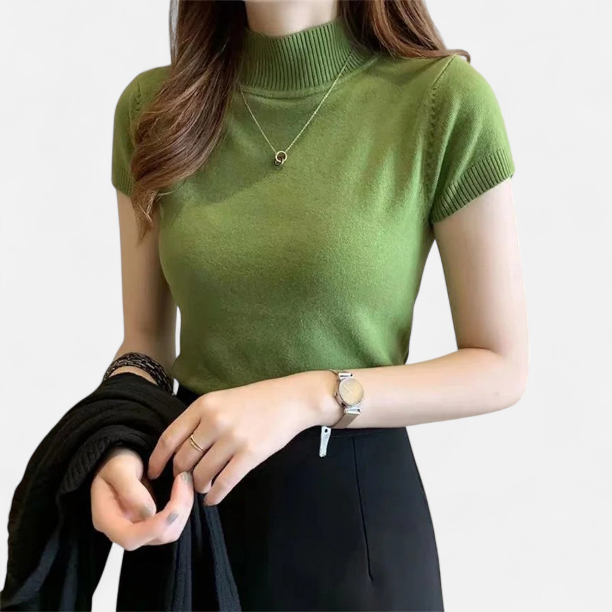 Loranziomode | Blouse Femme Col Montant Tricotée