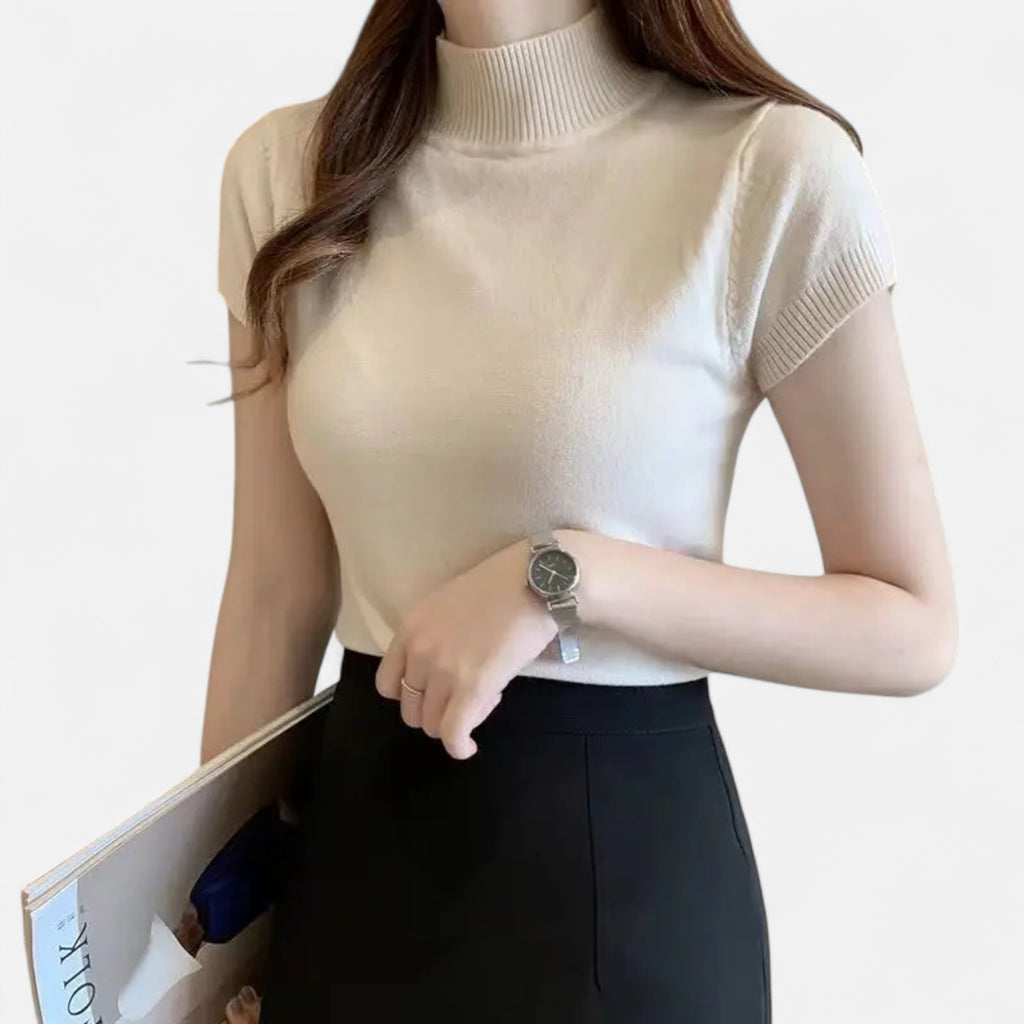 Loranziomode | Blouse Femme Col Montant Tricotée