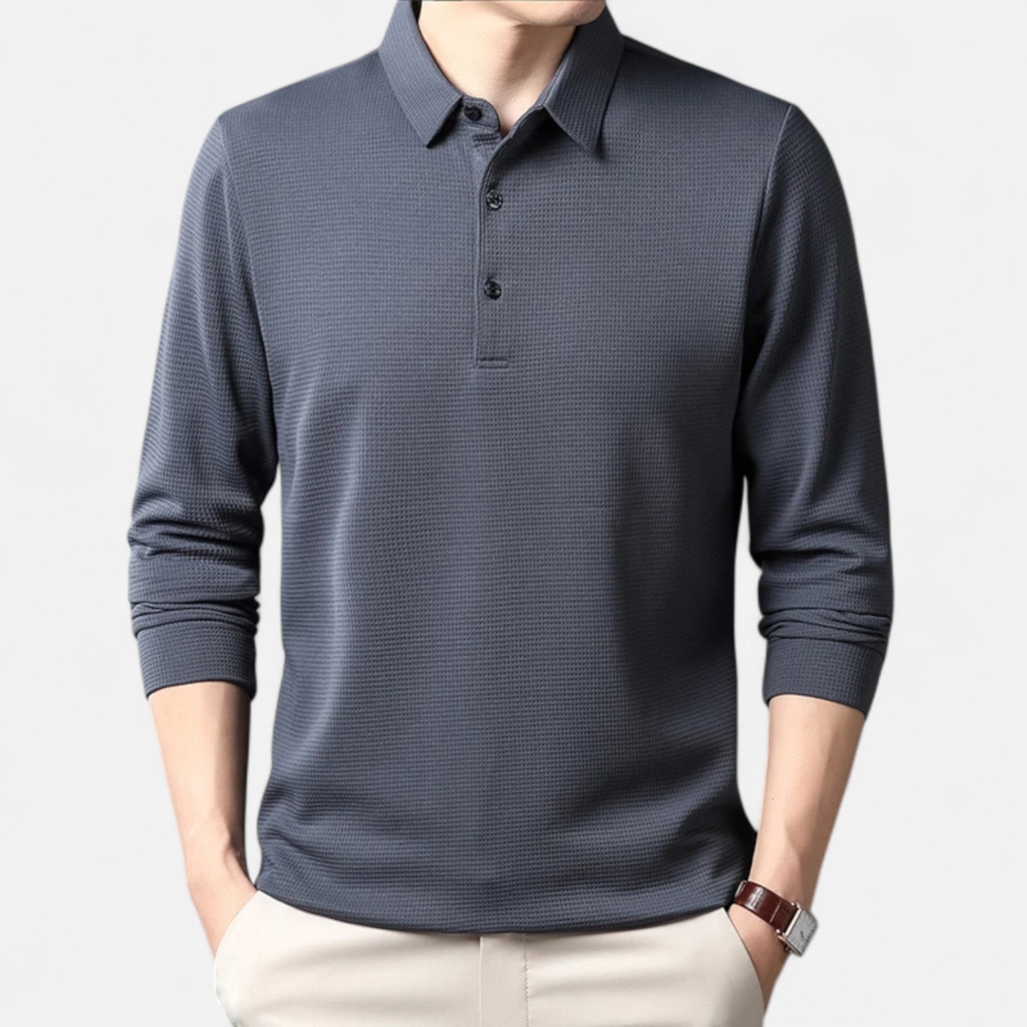 Loranziomode | Polo Homme Manches Longues Business Casual