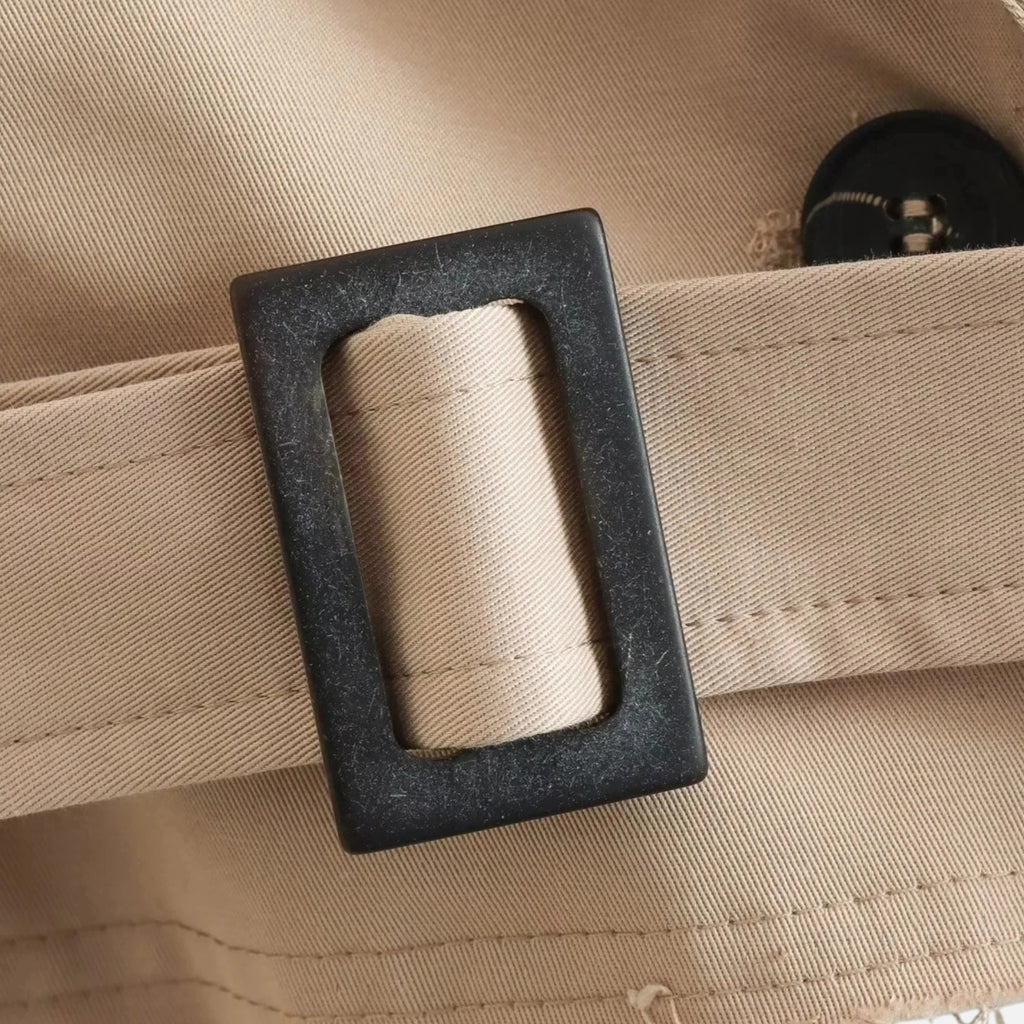 Loranziomode | Trench Court Femme Ceinturé Élégant