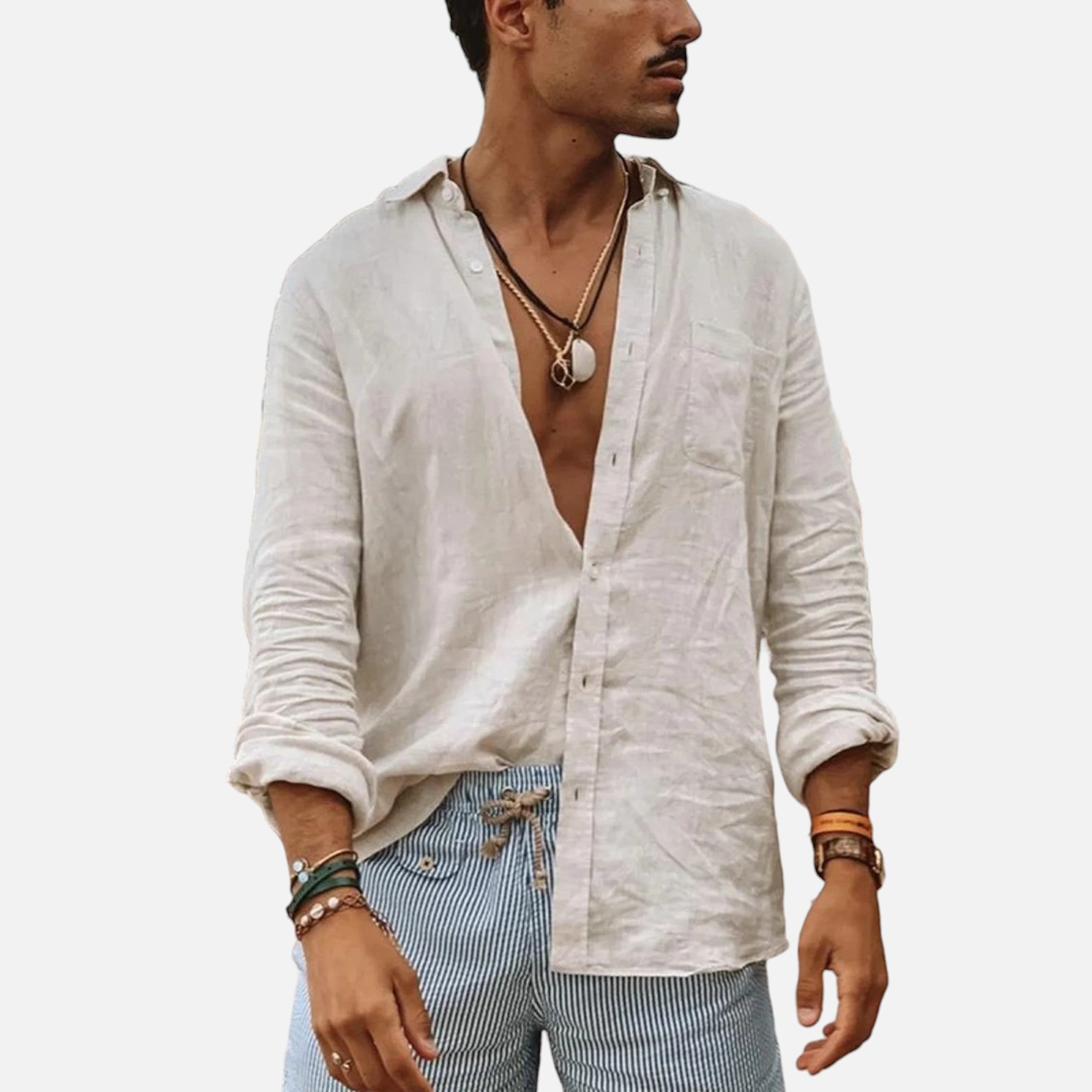 Loranziomode | Chemise Homme Col Revers Élégance Décontractée