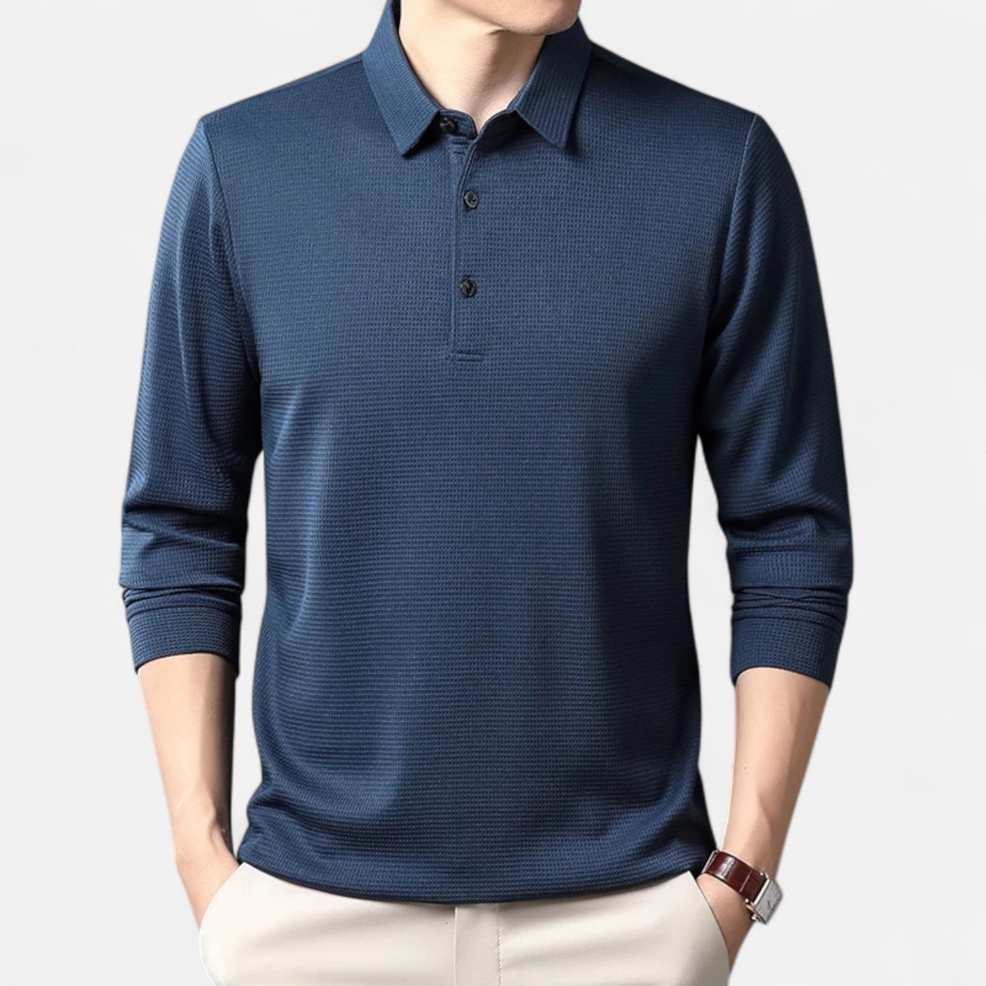 Loranziomode | Polo Homme Manches Longues Business Casual