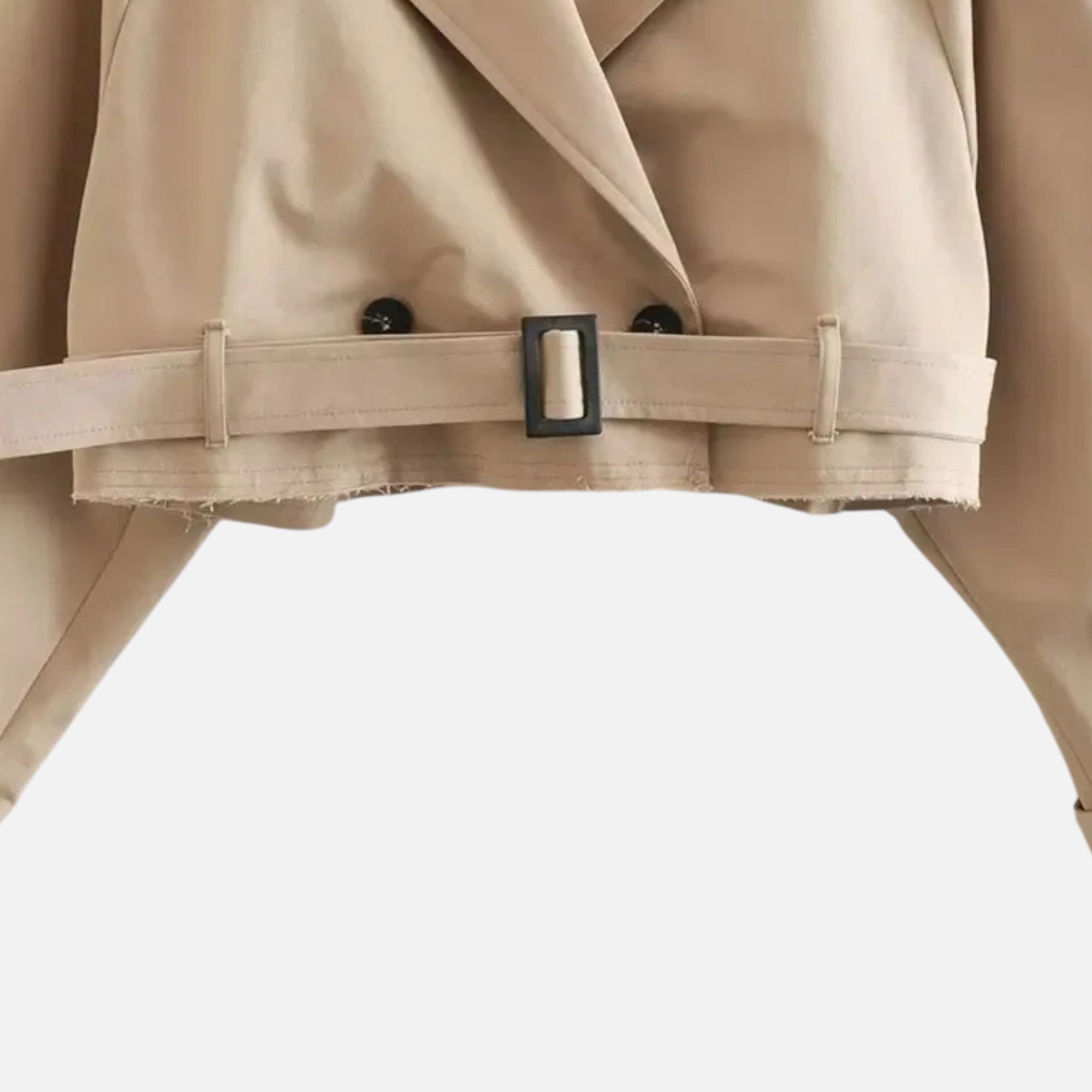 Loranziomode | Trench Court Femme Ceinturé Élégant