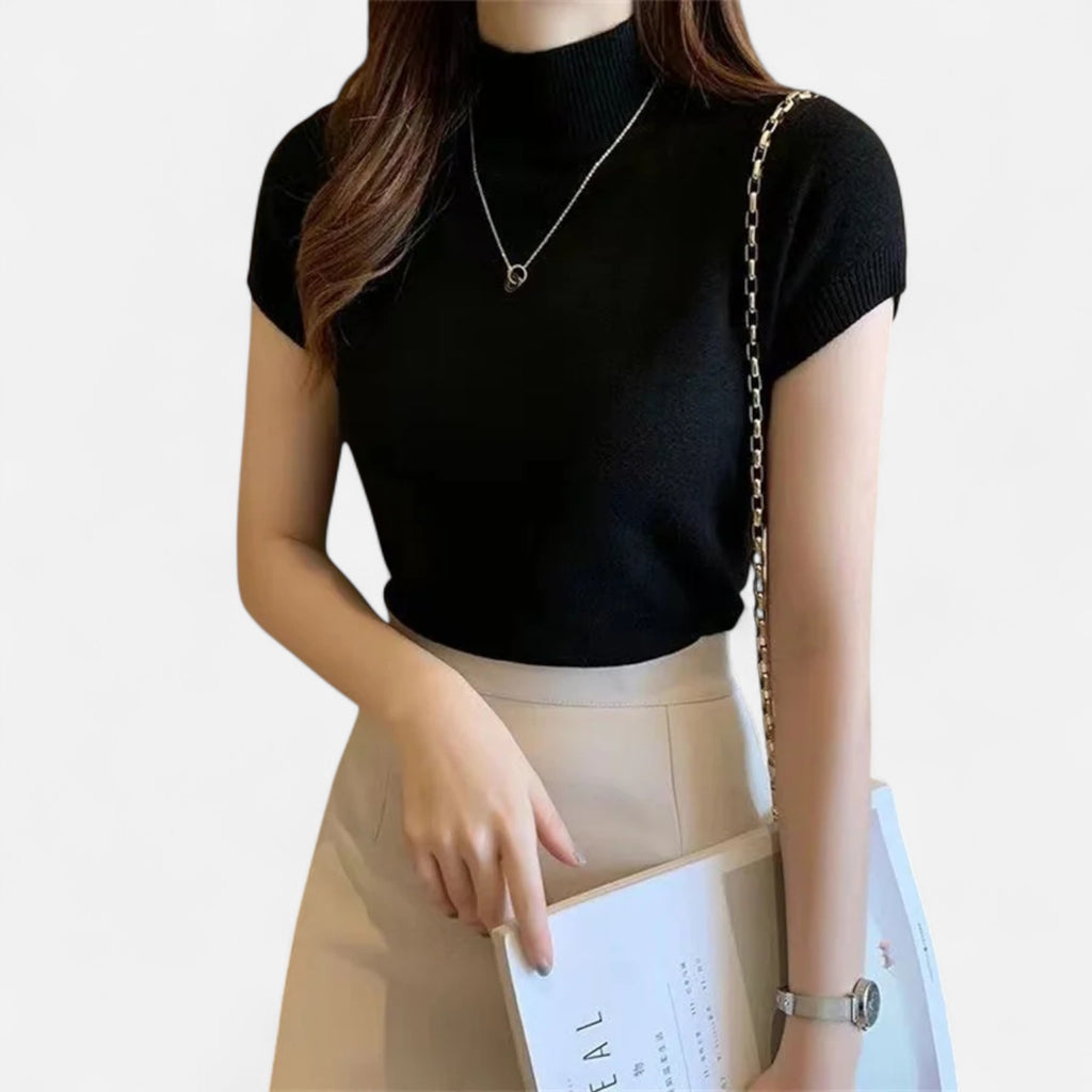 Loranziomode | Blouse Femme Col Montant Tricotée