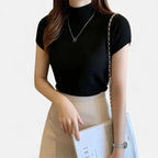 Loranziomode | Blouse Femme Col Montant Tricotée