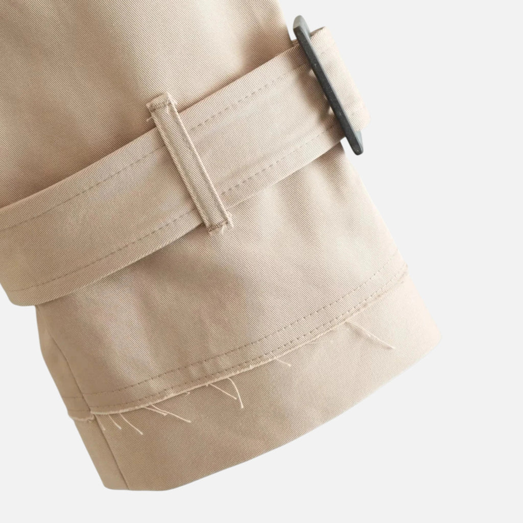 Loranziomode | Trench Court Femme Ceinturé Élégant