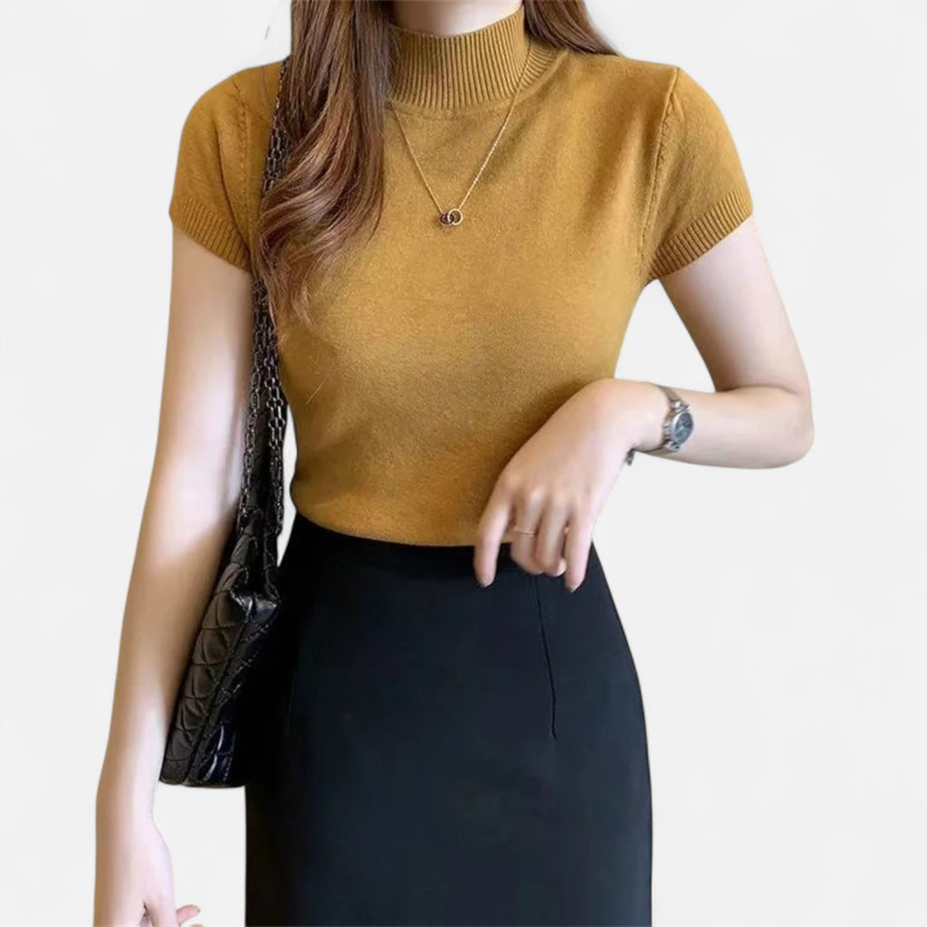 Loranziomode | Blouse Femme Col Montant Tricotée