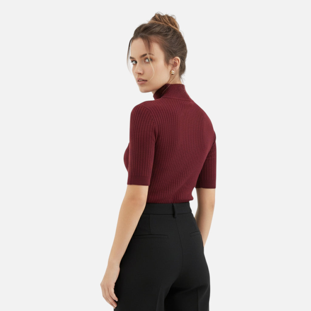 Loranziomode | Blouse Femme Col Montant Tricotée