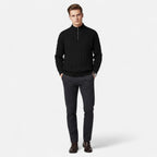 Loranziomode | Pull Homme Demi-Zip – Maille Texturée Élégante