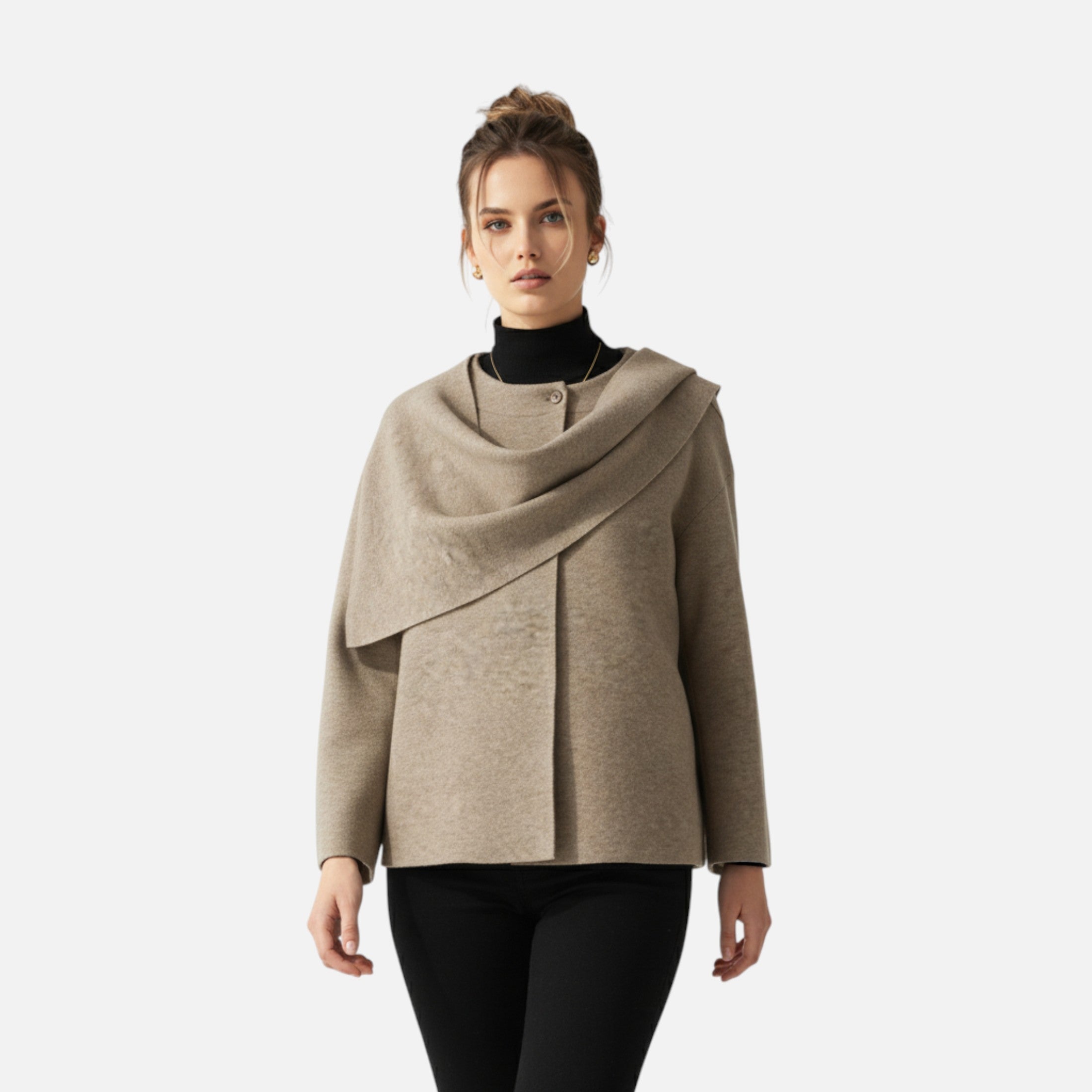 Loranziomode | Pull Manteau Femme Asymétrique Élégant
