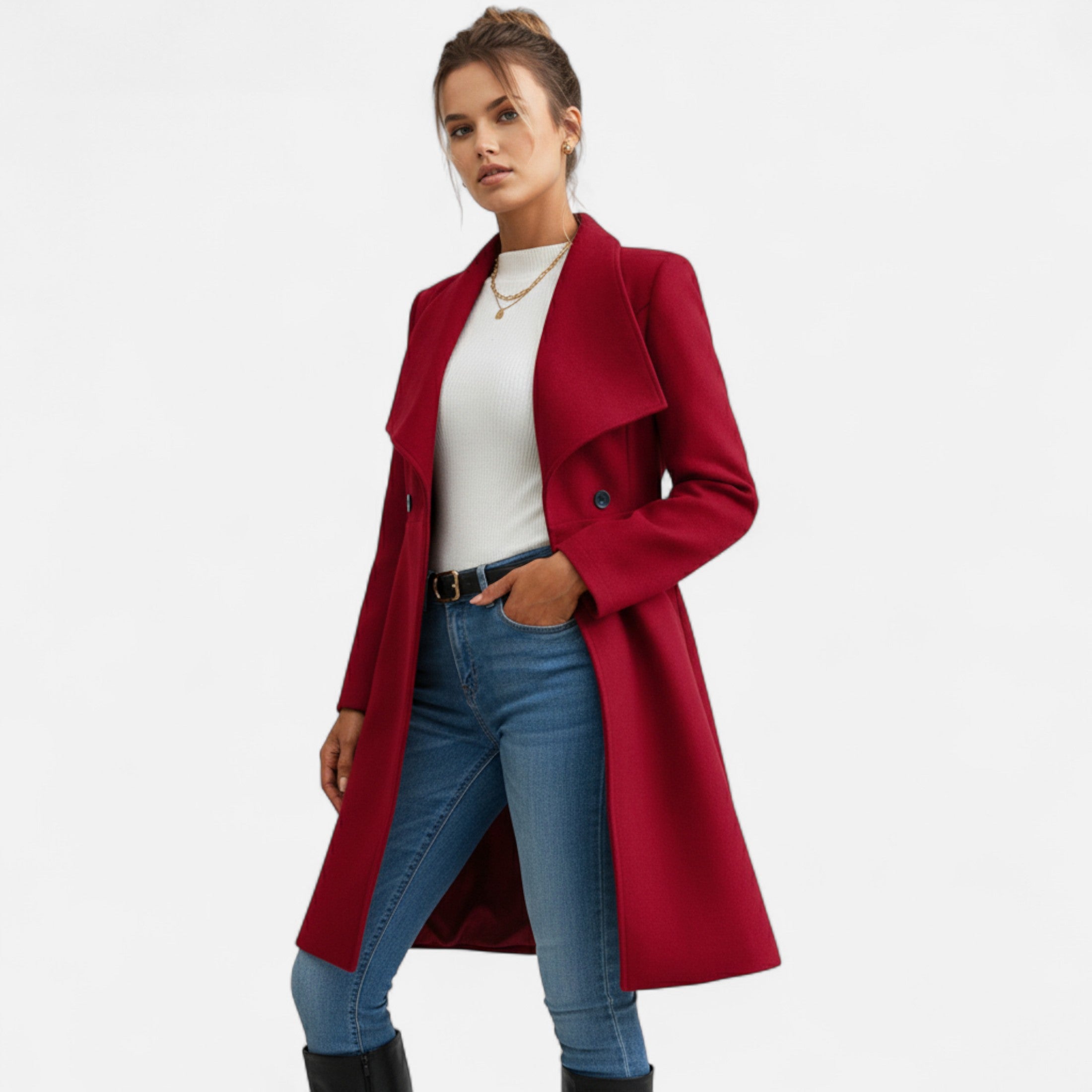 Loranziomode | Manteau Femme Double Boutonnage Élégance Classique
