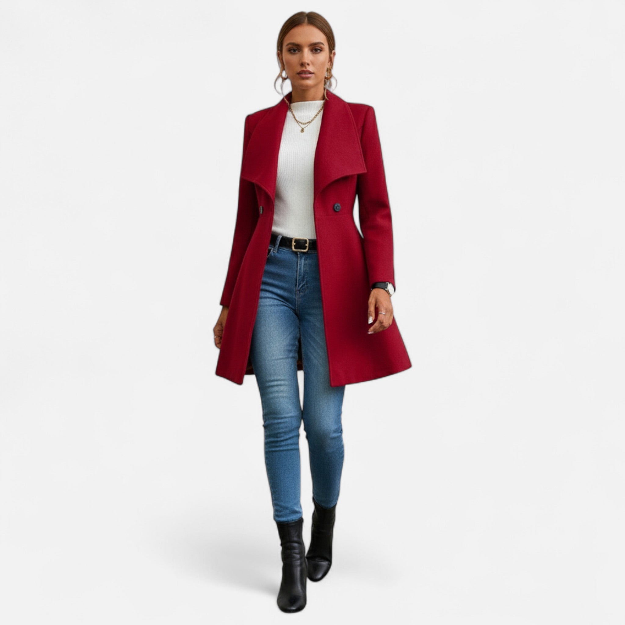 Loranziomode | Manteau Femme à Revers – Chic Classique