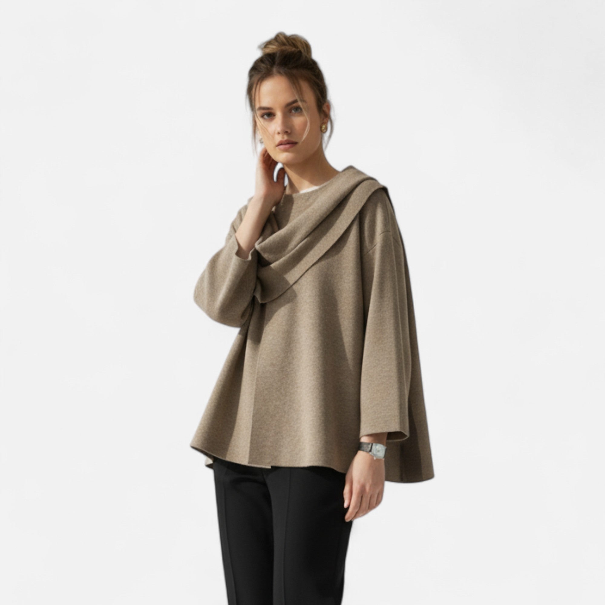 Loranziomode | Pull Manteau Femme Asymétrique Élégant