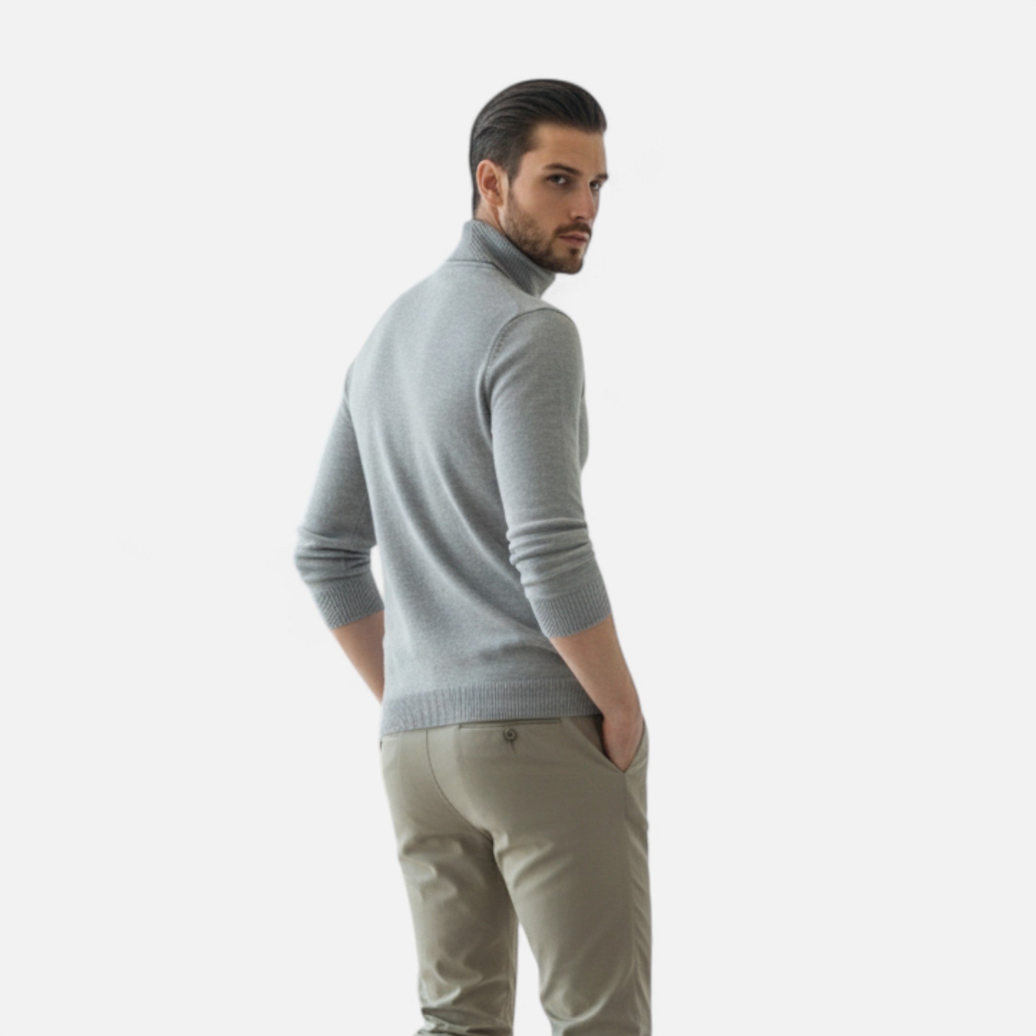 Loranziomode | Pull Homme Col Haut Maille Classique