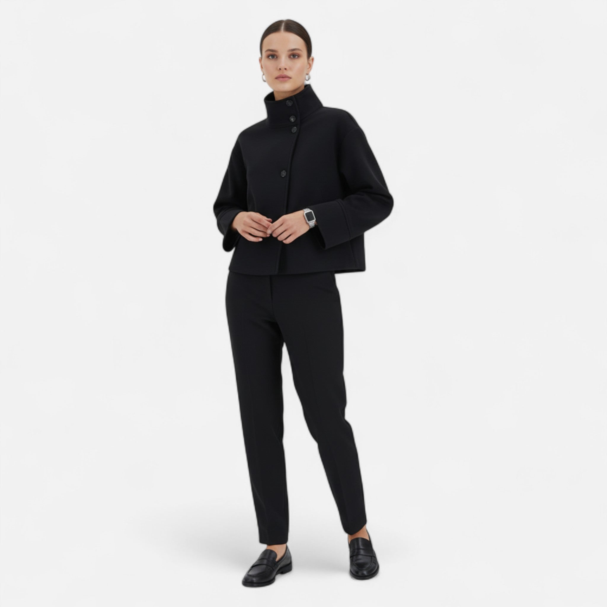 Loranziomode | Veste Femme en Laine – Col Montant Élégant