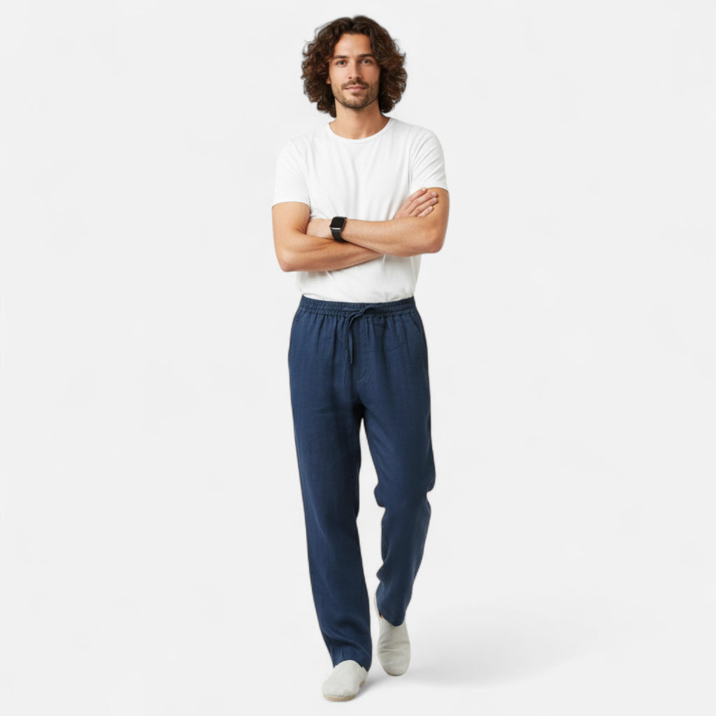 Loranziomode | Pantalon Homme Lin Coton Riviera