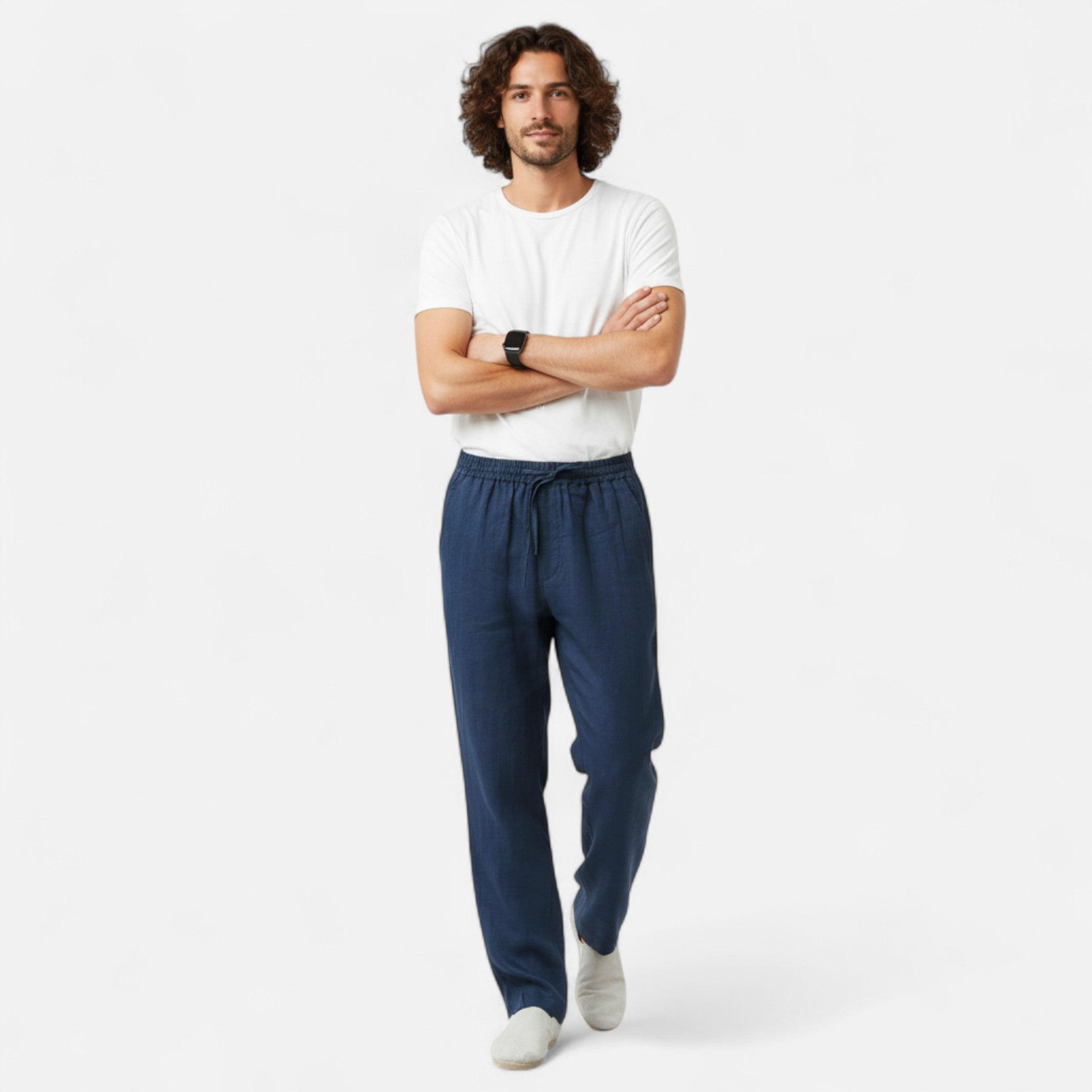 Loranziomode | Pantalon Homme Lin Coton Riviera