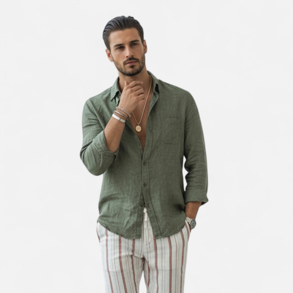 Loranziomode | Chemise Homme Col Revers Élégance Décontractée