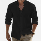 Loranziomode | Chemise Homme Col Mao Lin Coton