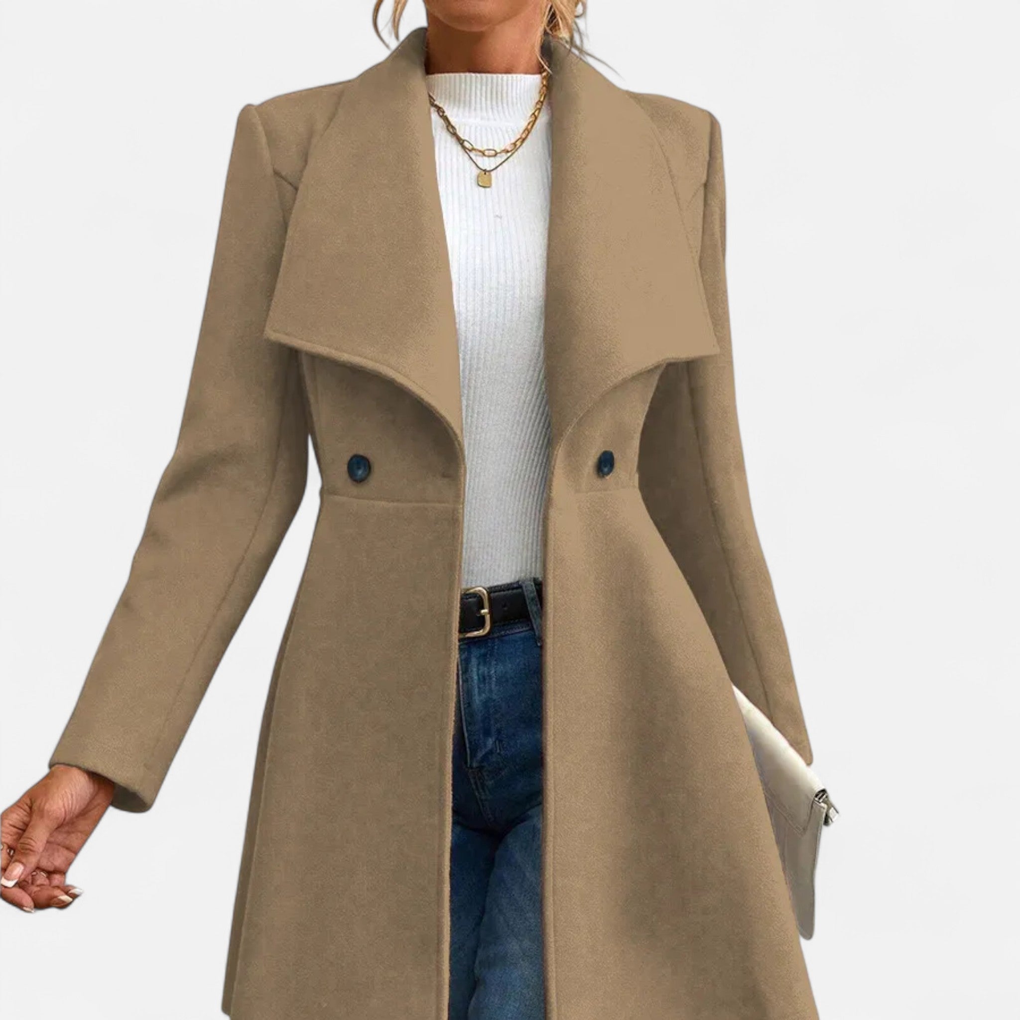 Loranziomode | Manteau Femme à Revers – Chic Classique