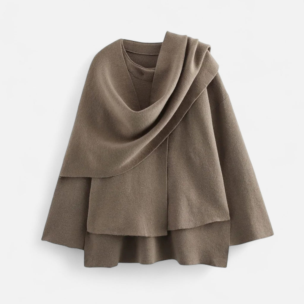 Loranziomode | Pull Manteau Femme Asymétrique Élégant