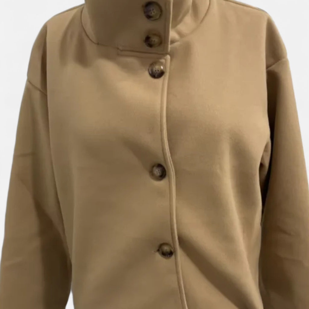 Loranziomode | Veste Femme en Laine – Col Montant Élégant